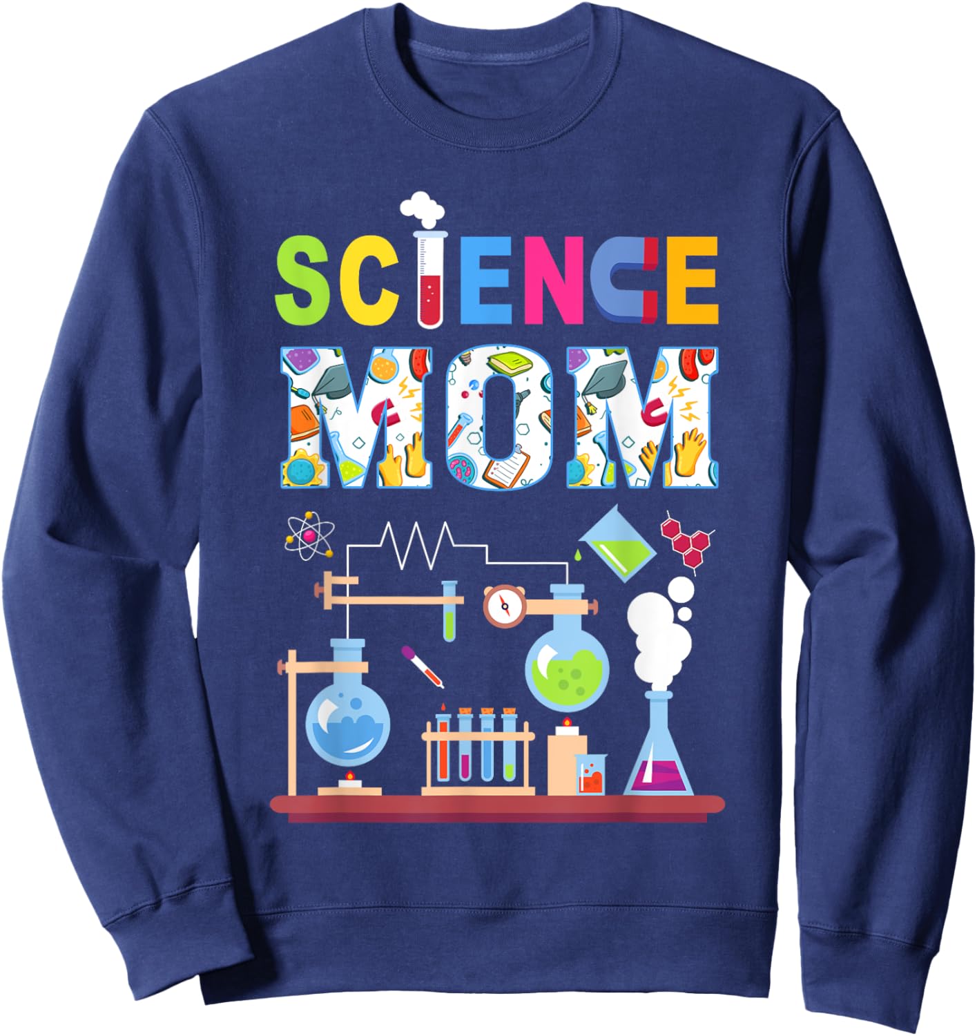 Science Mom Family Science Birthday Party Matching Sweatshirt - Sweatshirt | Navy
