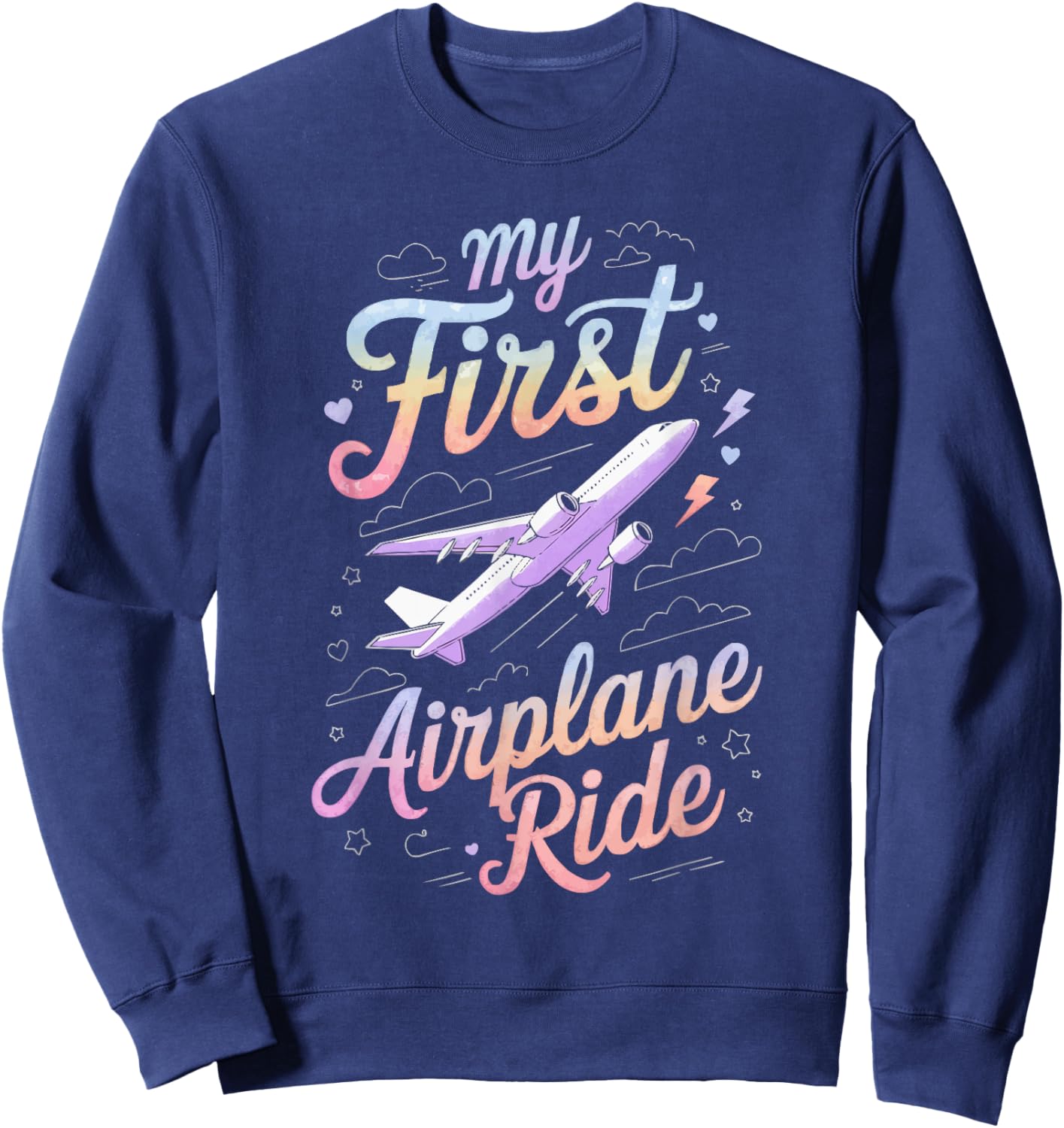 My First Plane Ride First Time Flyer Travel Airplane Sweatshirt - Sweatshirt | Navy