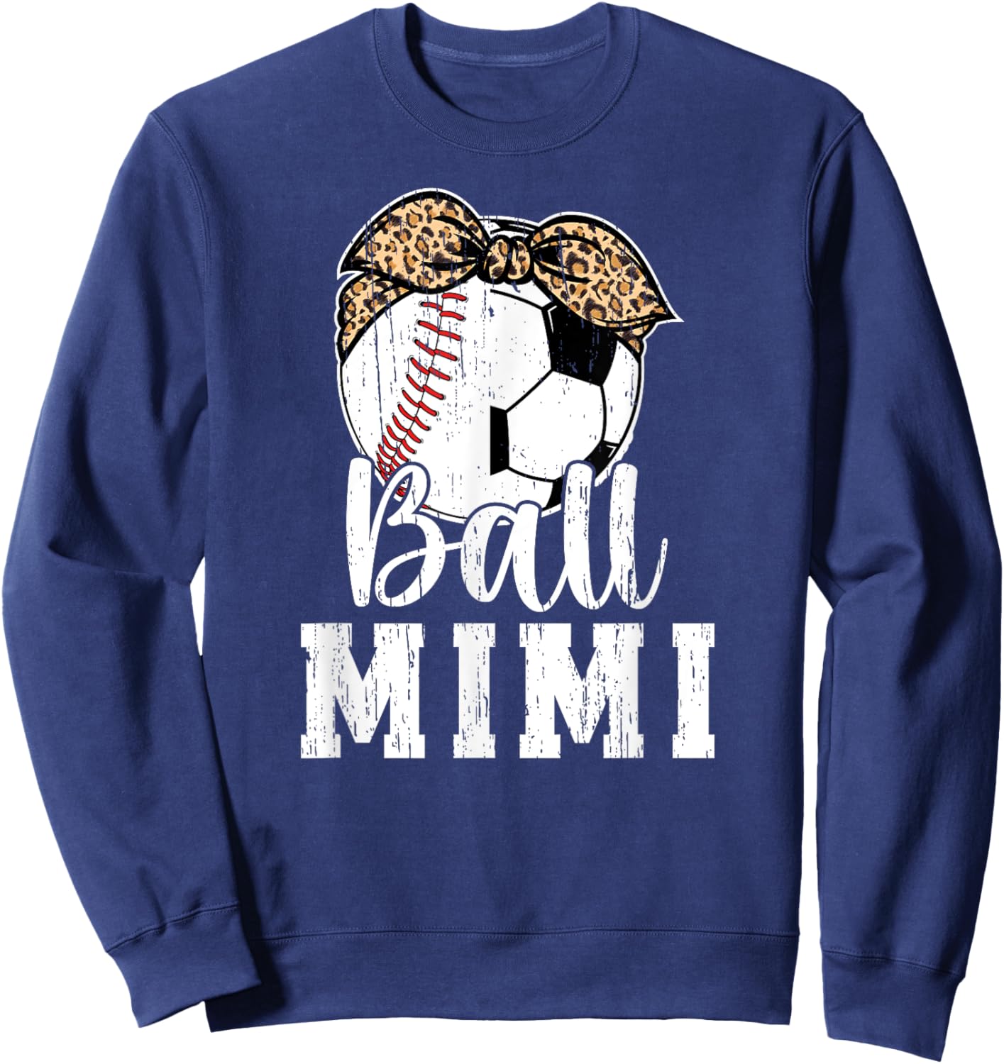 Ball Mimi Grandma Baseball Soccer Mimi Sweatshirt - Sweatshirt | Navy