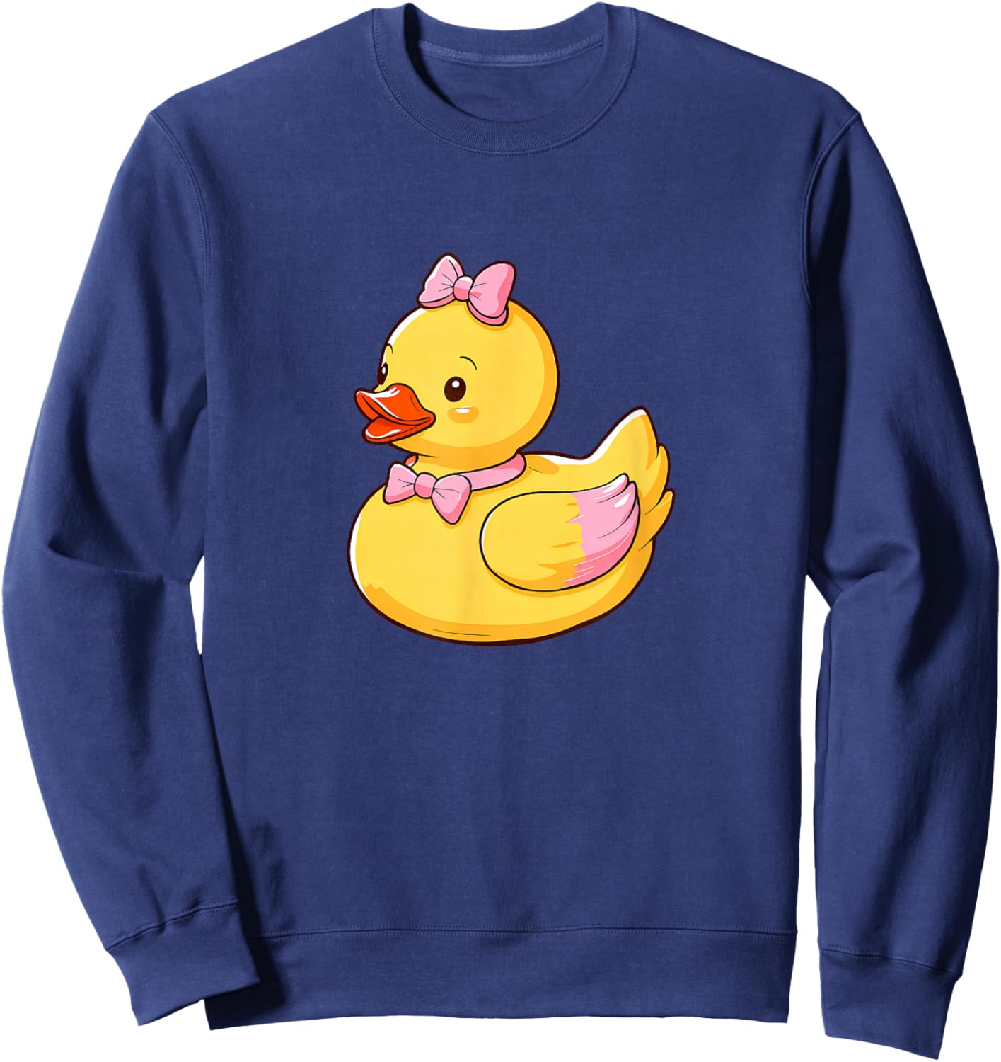 Quacktastic Duck Party Outfit Cute Girly Rubber Duckie Women Kids Black Cartoon Rubber Duck Themed Celebration Gift Summer Beach Holiday Sweatshirt - Sweatshirt | Navy