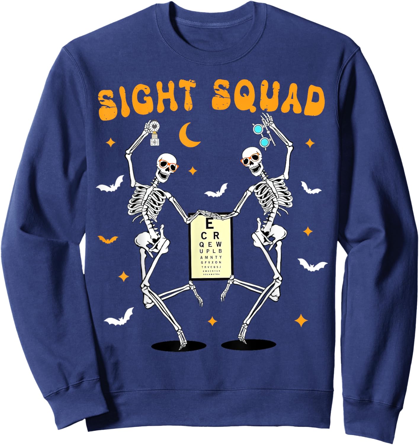 Skeleton Dancing Sight Squad Halloween Optometrist Optometry Sweatshirt - Sweatshirt | Navy