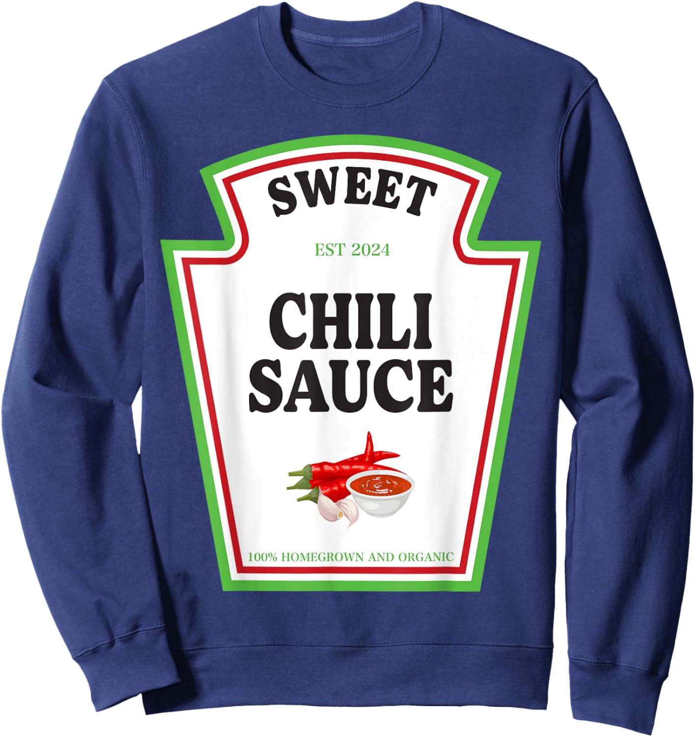 Sweet Chili Sauce Condiment Spice Costume Party Matching Sweatshirt - Sweatshirt | Navy