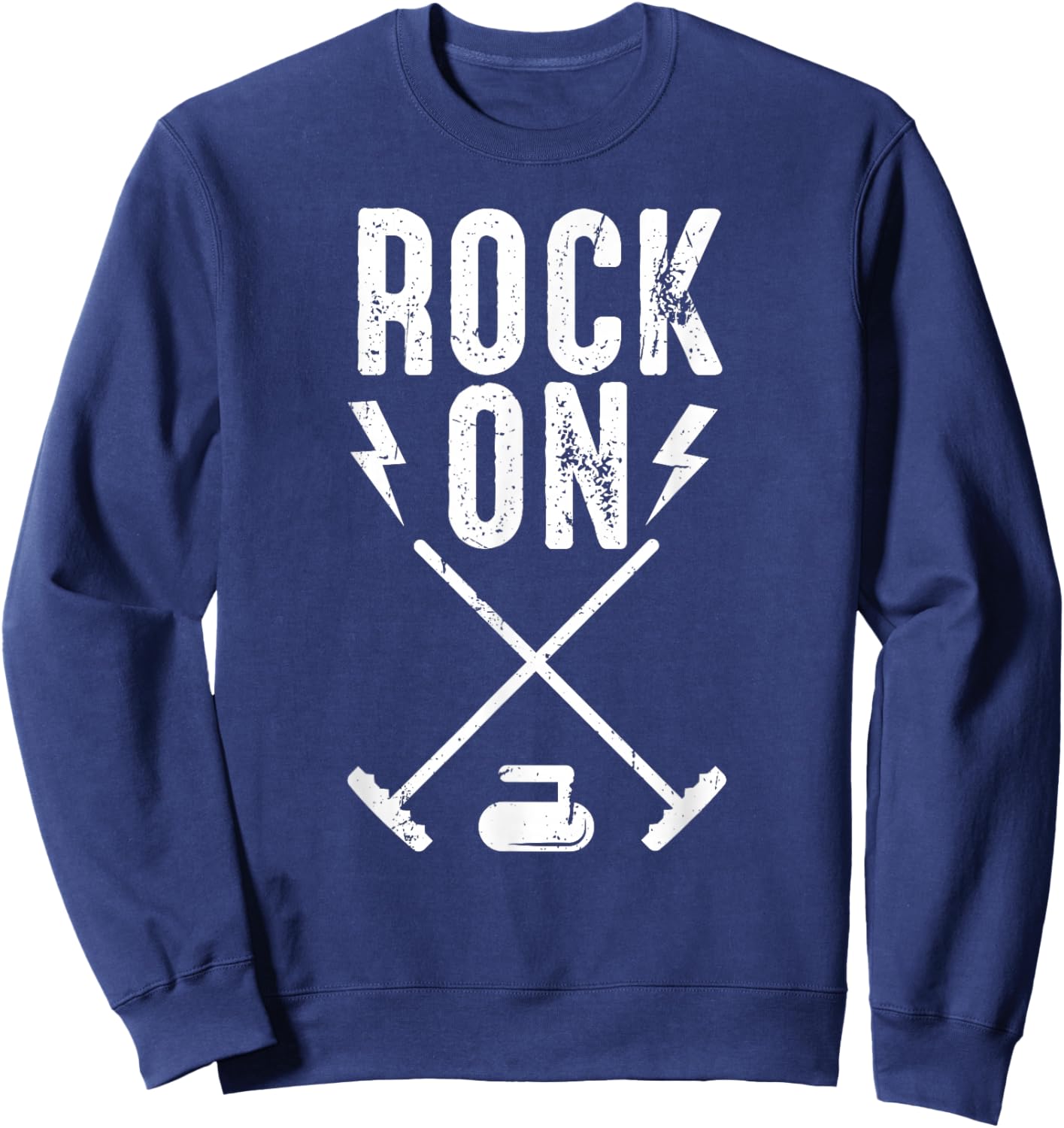 Best Curling Art Women Stone Sport Curling Player Sweatshirt - Sweatshirt | Navy