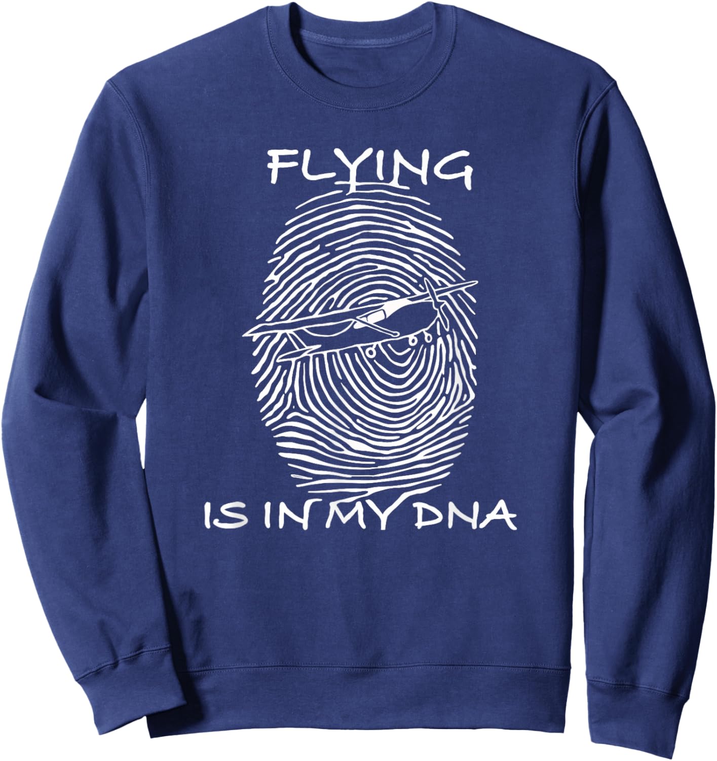 Cloud Surfing Apparel Pilot - Black, Small - Short Sleeve - Modern - Round Neck - Unique Graphic Design Sweatshirt - Sweatshirt | Navy