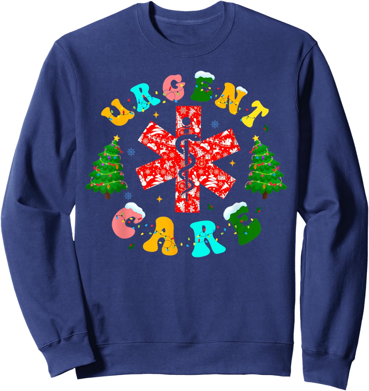 Urgent Care Nurse Christmas Team Minor Injury Unit RN Nurse Sweatshirt - Sweatshirt | Navy