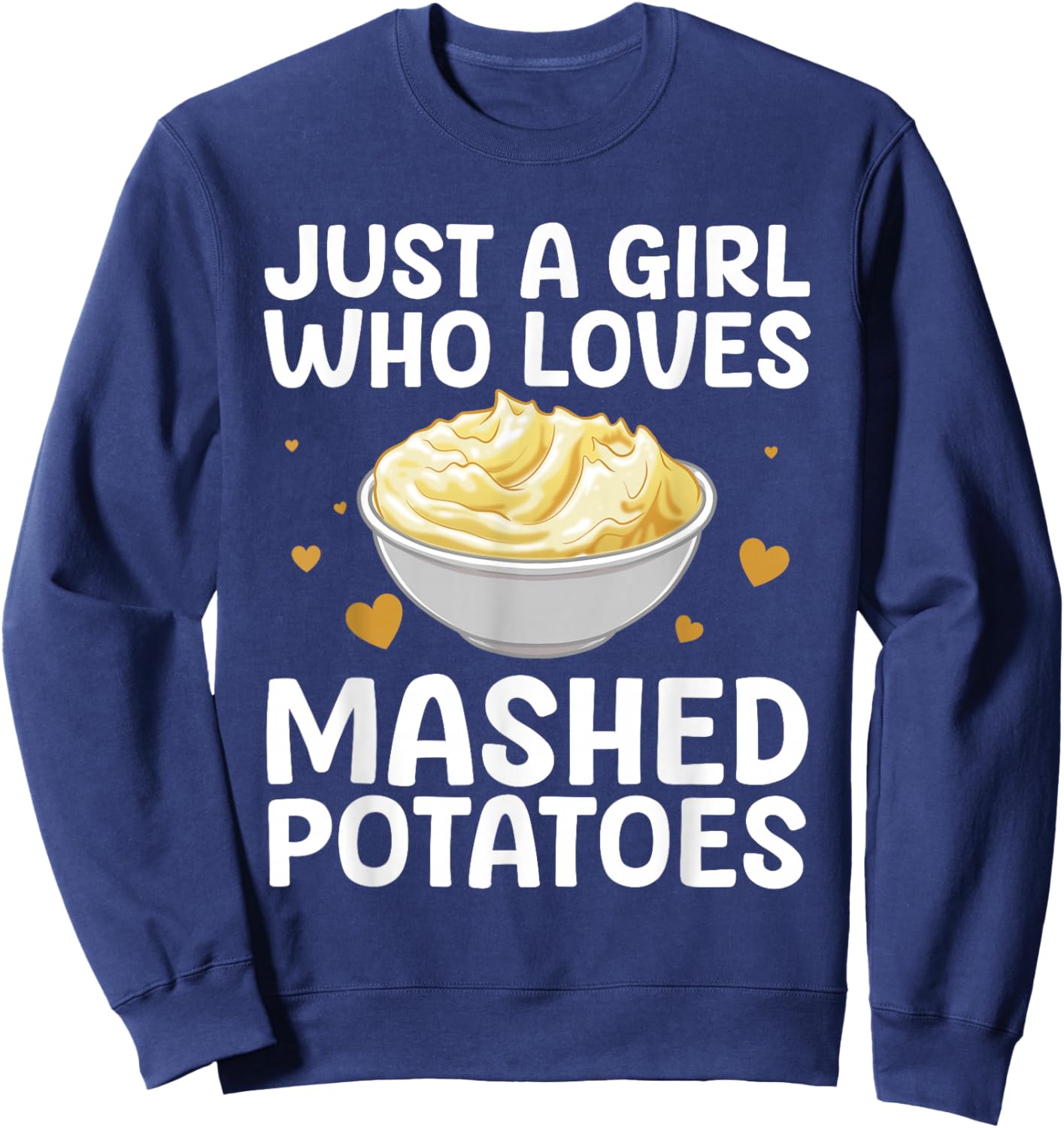 Mashed Potato Art Girls Thanksgiving Mashed Potato Sweatshirt - Sweatshirt | Navy