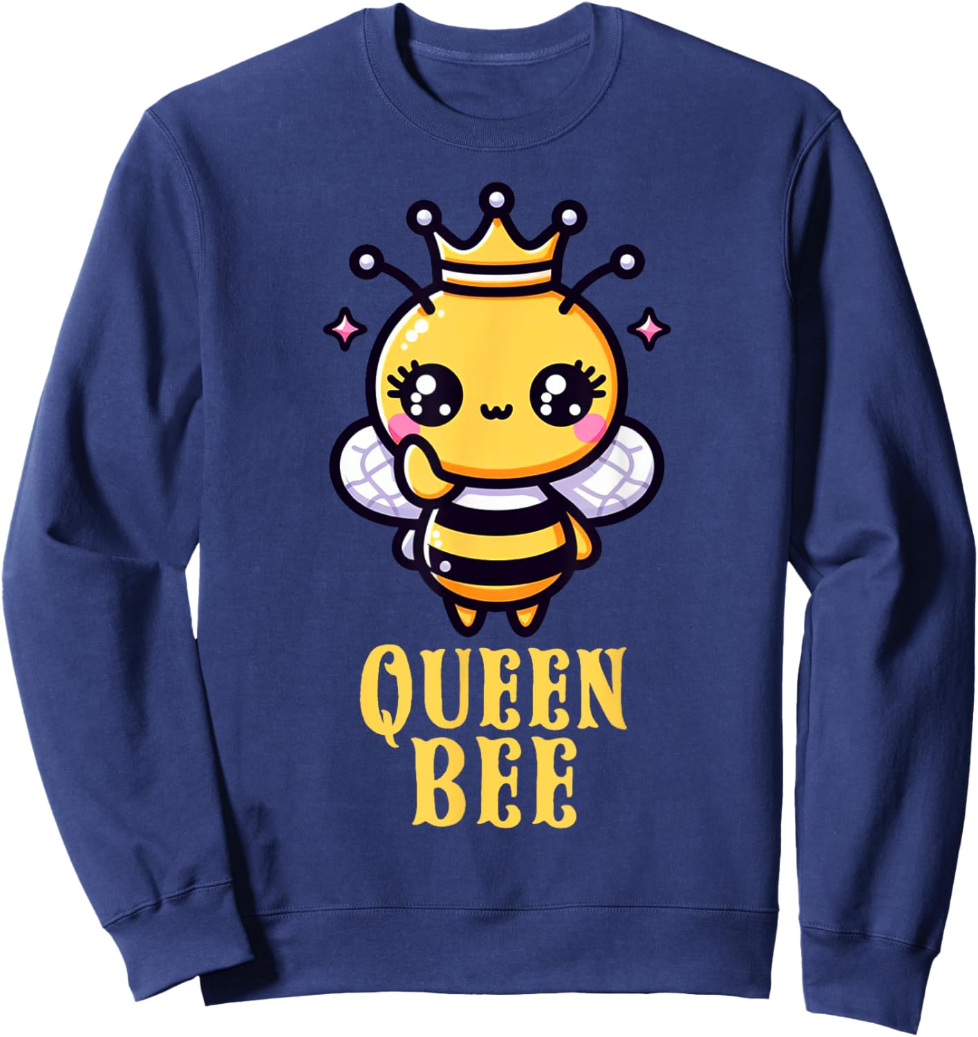 Queen Bee Crown Women Men Girls Honey Hive Bee Keeper Bee Sweatshirt - Sweatshirt | Navy