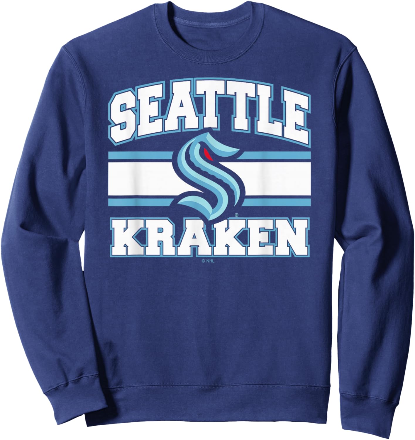 Seattle Kraken Stripe Navy Officially Licensed Sweatshirt - Sweatshirt | Navy