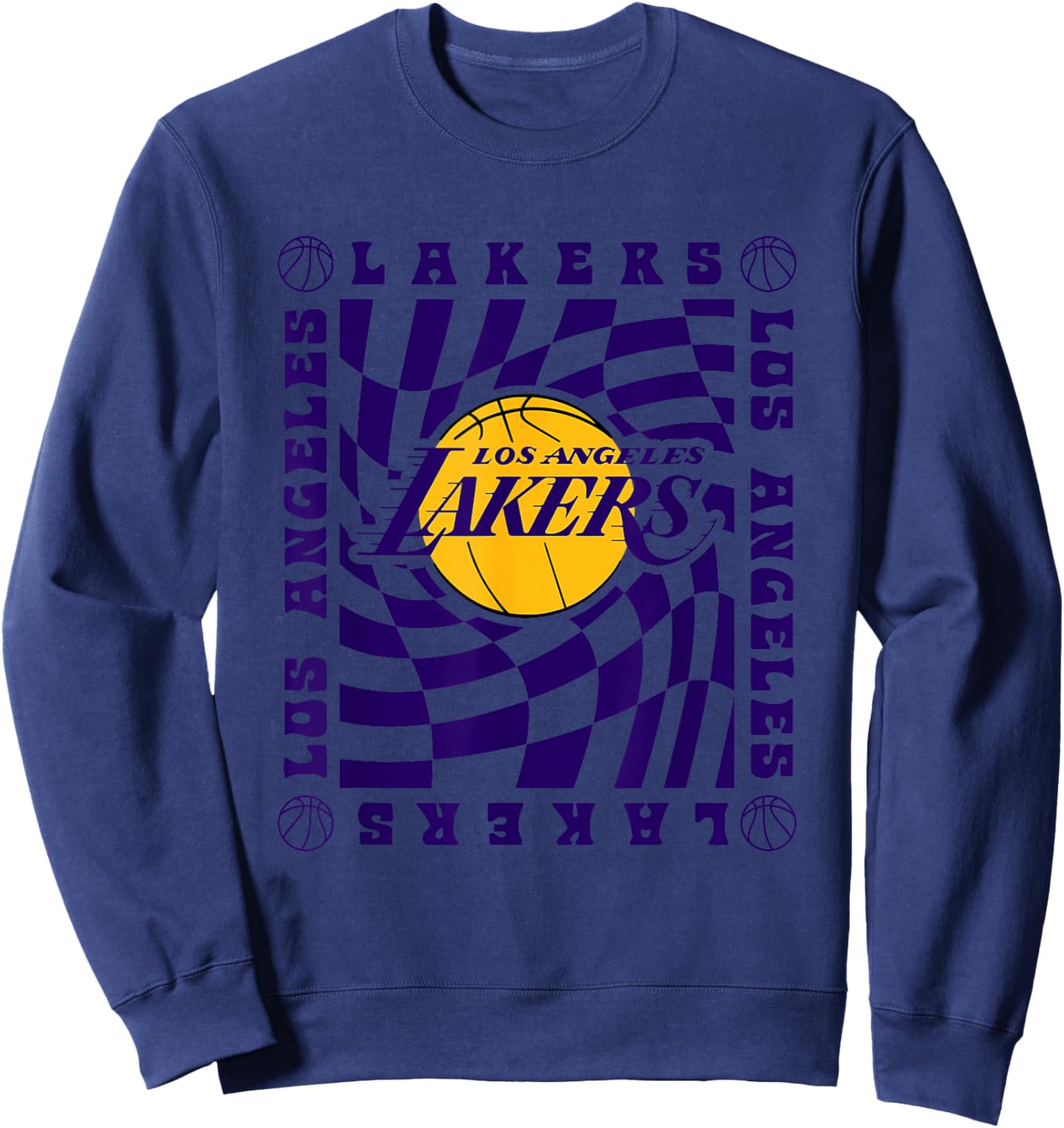 NBA Los Angeles Lakers Retro Checkerboard Wave Sweatshirt - Sweatshirt | Navy