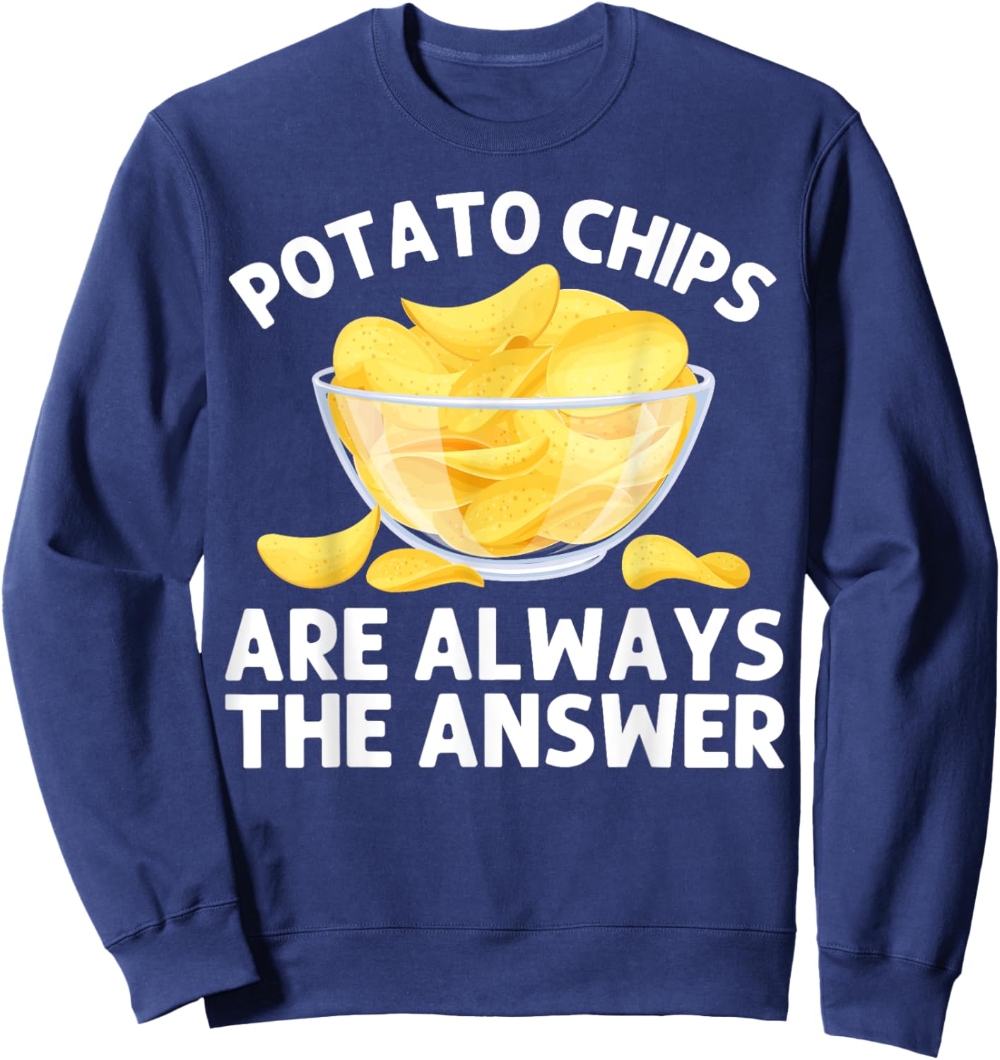 Funny Potato Chips Art Women Kids Bag Of Chips Lover Sweatshirt - Sweatshirt | Navy