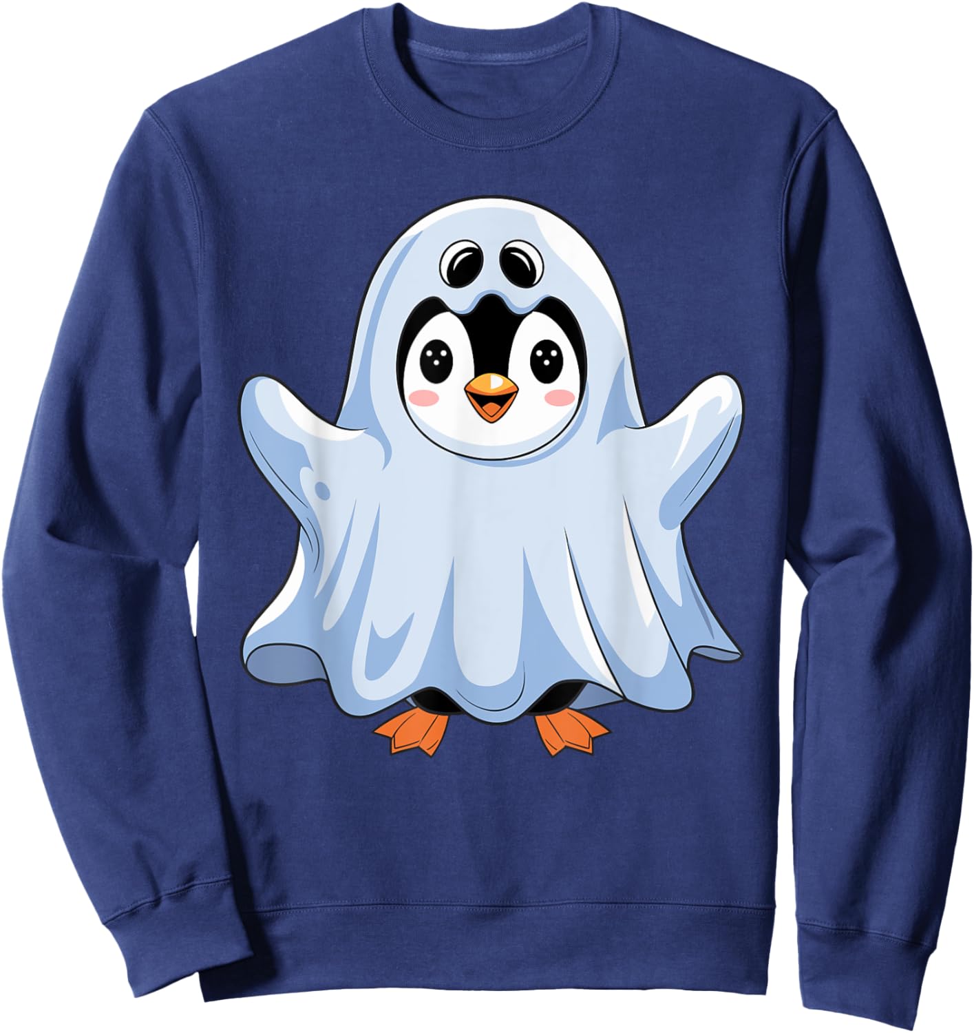 Penguin Halloween Cute Ghost Costume Sweatshirt - Sweatshirt | Navy