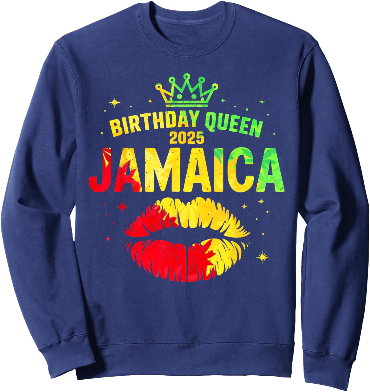 Birthday Crew Jamaica Trip 2025 Lips Bday Party Women Girls Sweatshirt - Sweatshirt | Navy