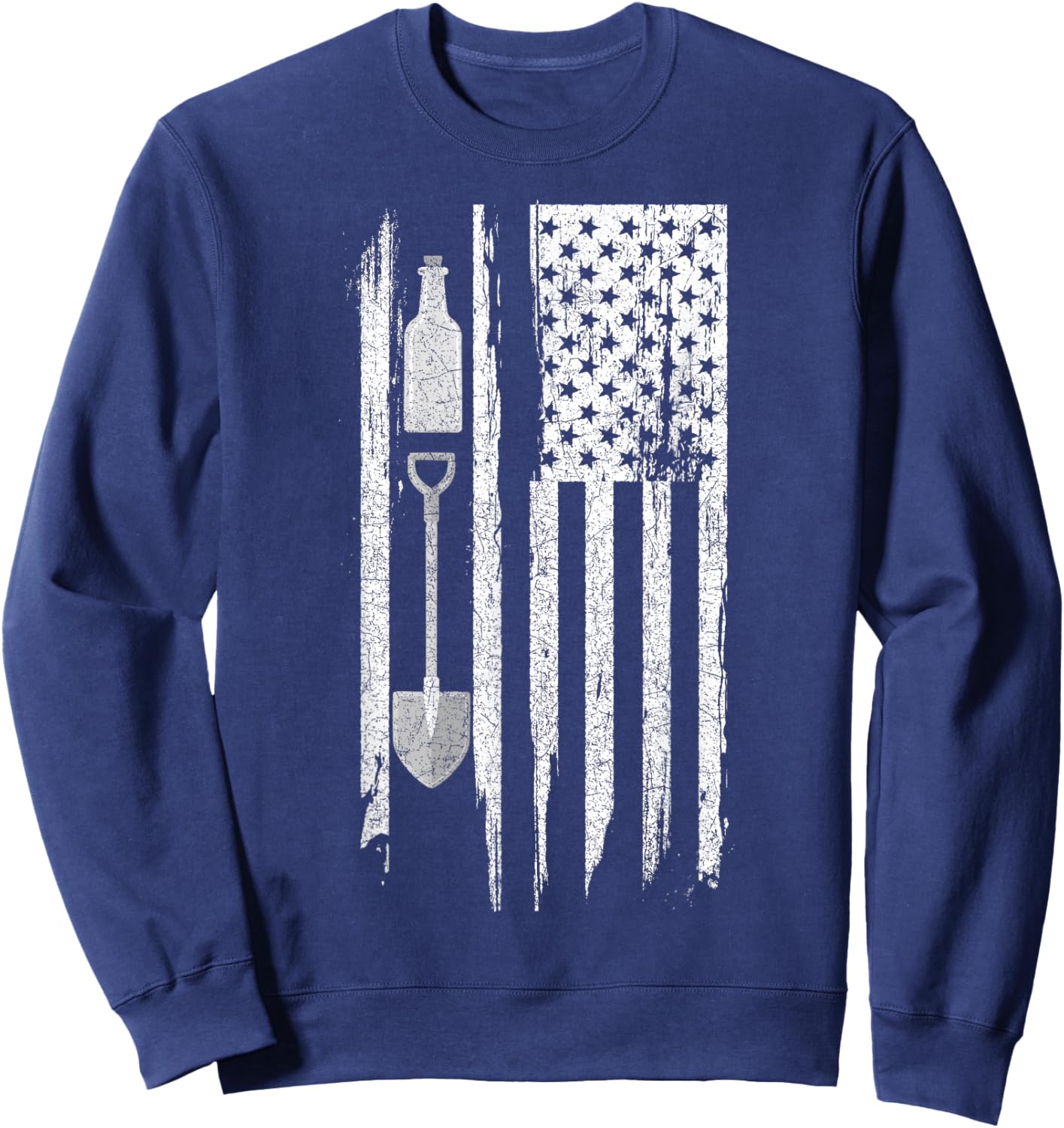 Archeology US Flag Bottle Digging Sweatshirt - Sweatshirt | Navy