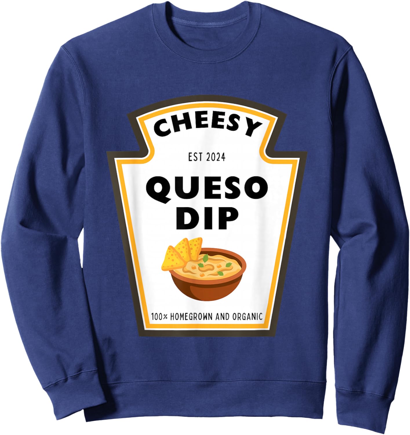 Delicious Cheesy Queso Dip Condiment Costume Party Matching Sweatshirt - Sweatshirt | Navy