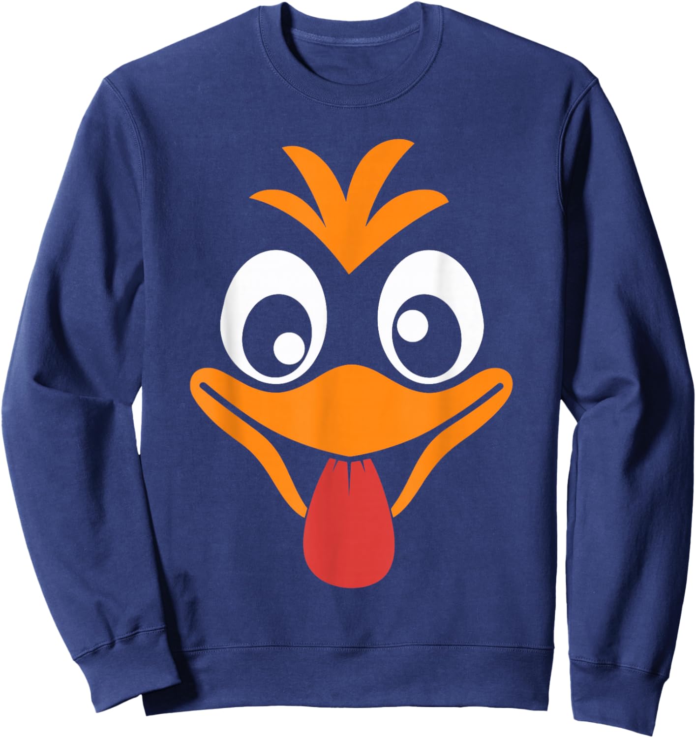 Funny Silly Turkey Face Happy Turkey Day Thanksgiving Sweatshirt - Sweatshirt | Navy