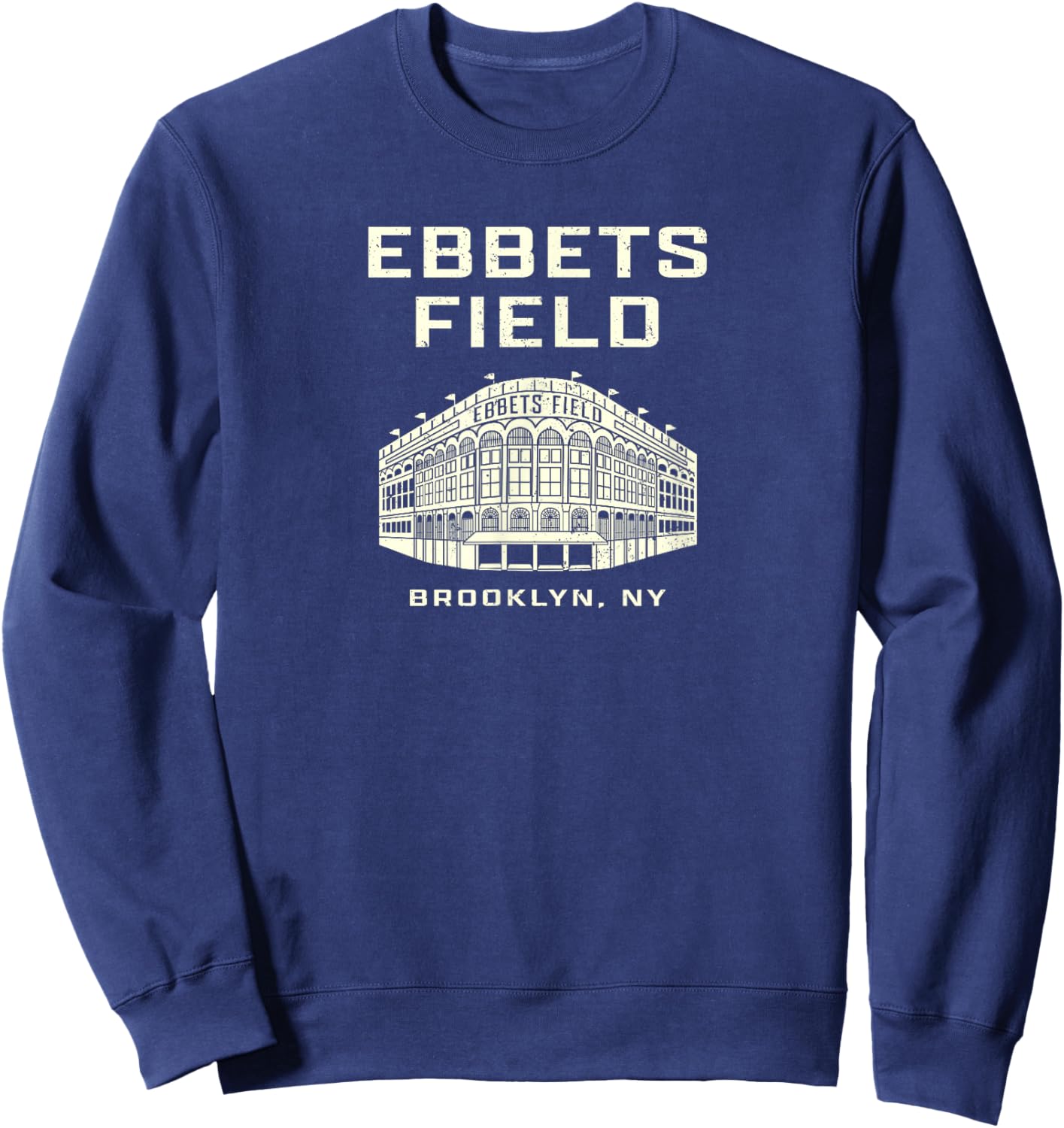Old School Baseball Ebbets Field Brooklyn NY Retro Stadium Sweatshirt - Sweatshirt | Navy