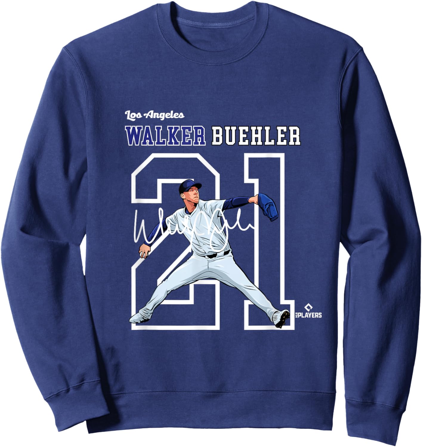 Walker Buehler | Los Angeles Baseball Players | MLBWBR3004 Sweatshirt - Sweatshirt | Navy