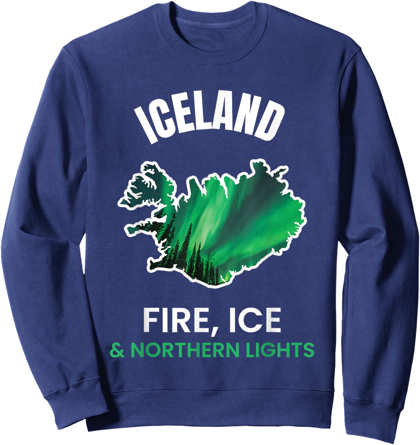 Iceland Northern Light Aurora Reykjavík Icelandic Gift Sweatshirt - Sweatshirt | Navy