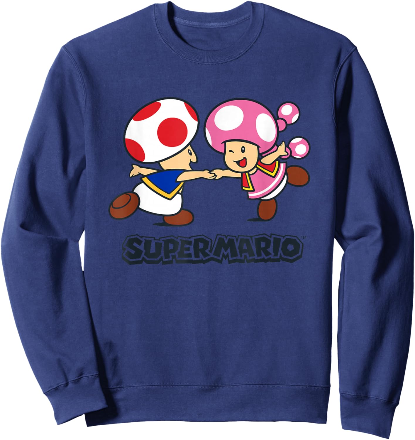 Super Mario Bros Happy Toads Classic Nintendo Duo Sweatshirt - Sweatshirt | Navy