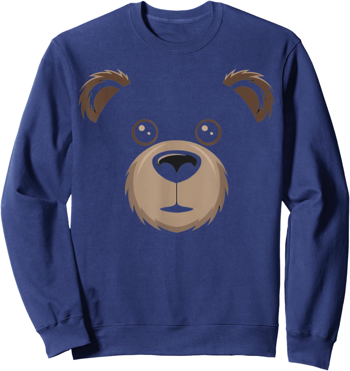 Bear Face Halloween Costume Brown Bear Animal Kids Sweatshirt - Sweatshirt | Navy