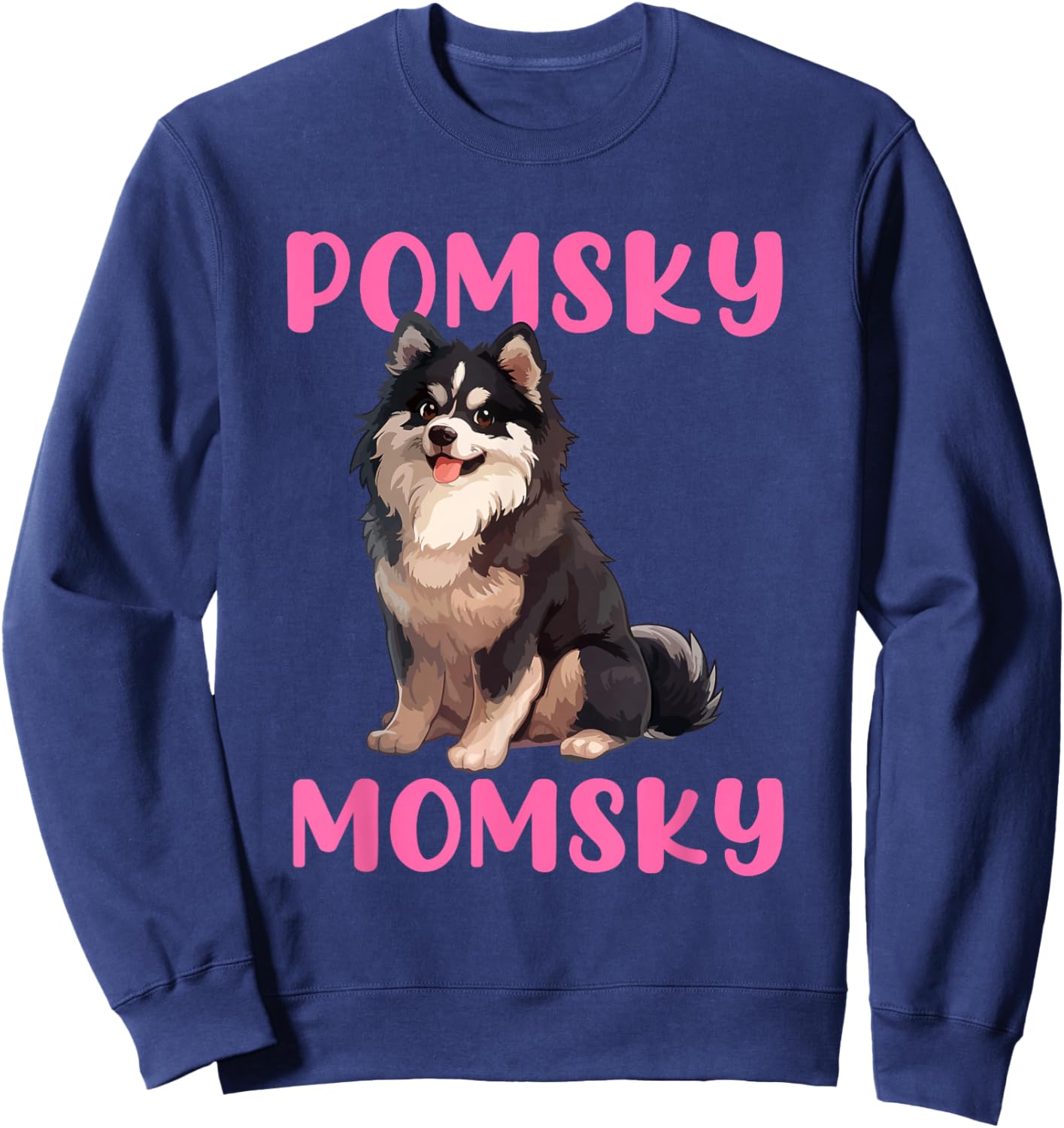 Pomsky momsky dog Men Women Kids Sweatshirt - Sweatshirt | Navy