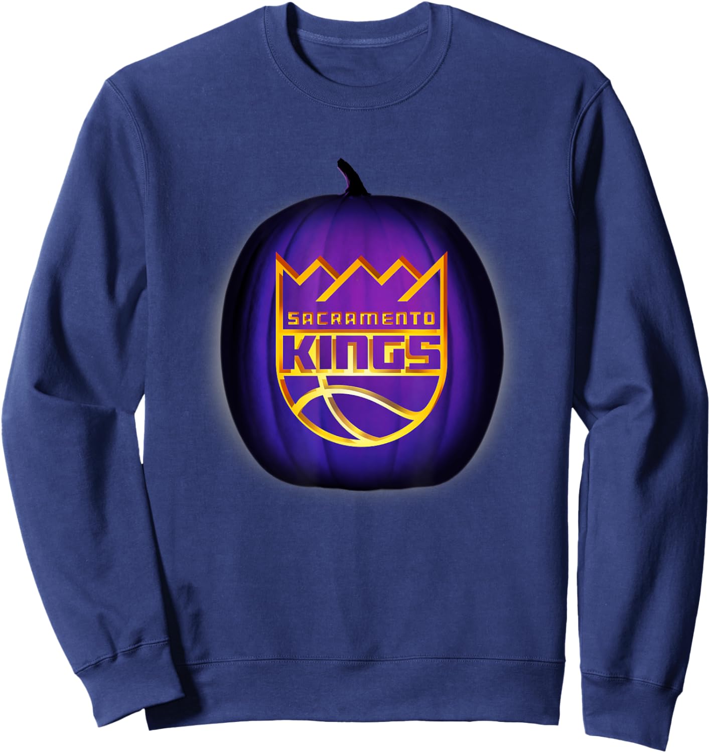 NBA Sacramento Kings Halloween Glow Pumpkin Sweatshirt - Sweatshirt | Navy