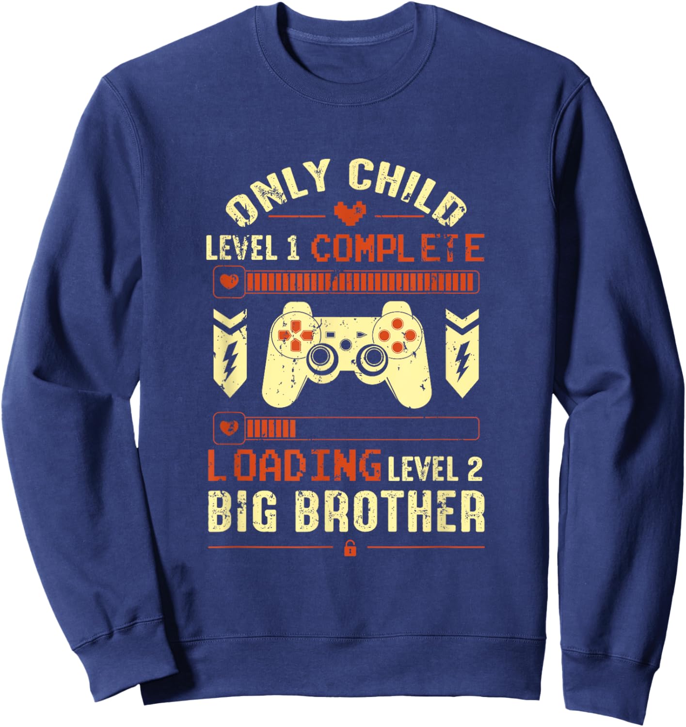 Level Only Child Ready Level Big Brother is Loading Gaming Sweatshirt - Sweatshirt | Navy