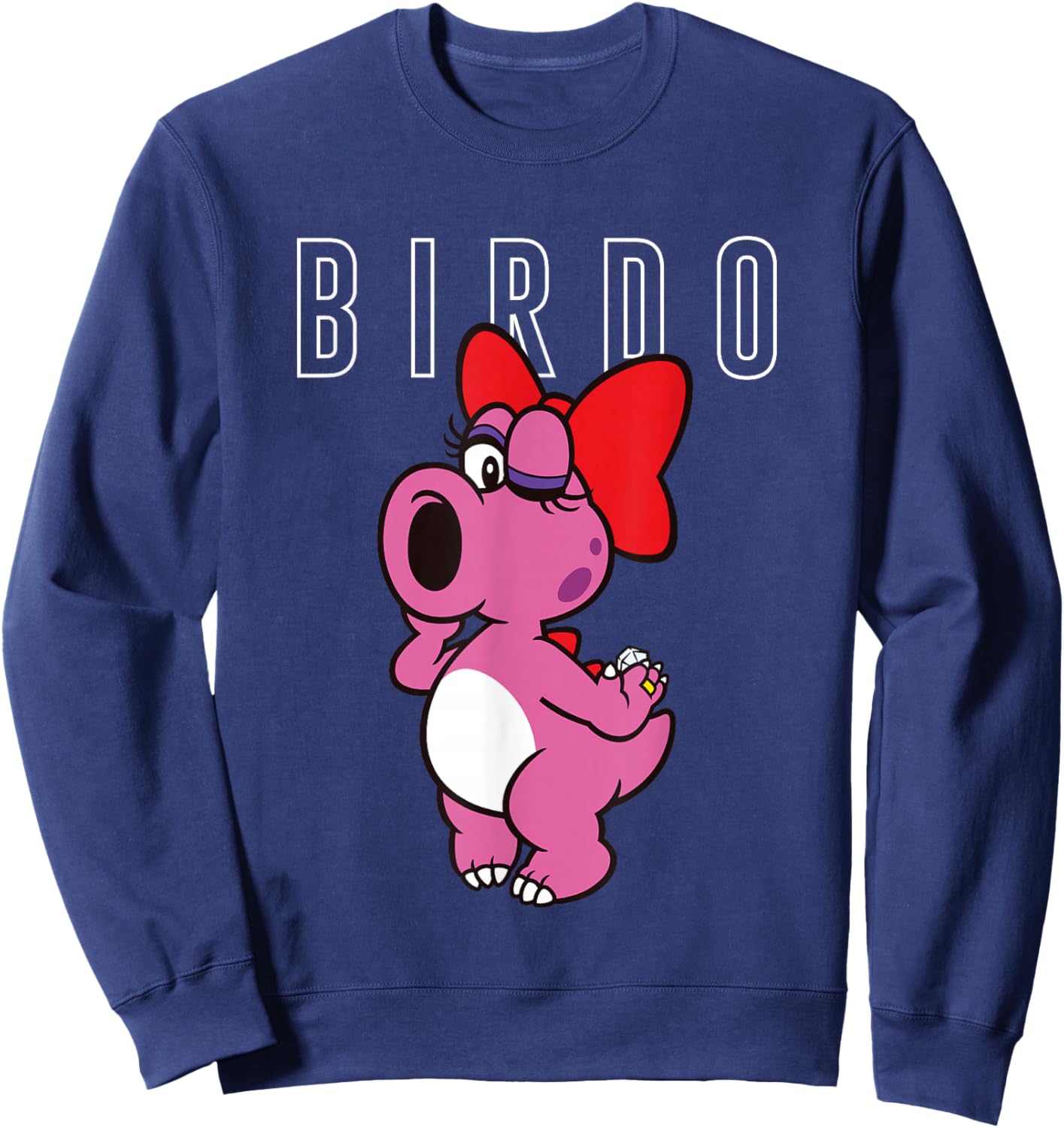 Super Mario Bros Birdo Big Pink Portrait Simple Text Sweatshirt - Sweatshirt | Navy