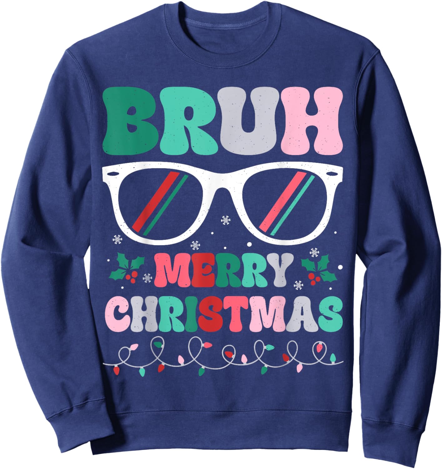Bruh Christmas Boys Teens Kids Funny Xmas Merry Christmas Sweatshirt - Sweatshirt | Navy