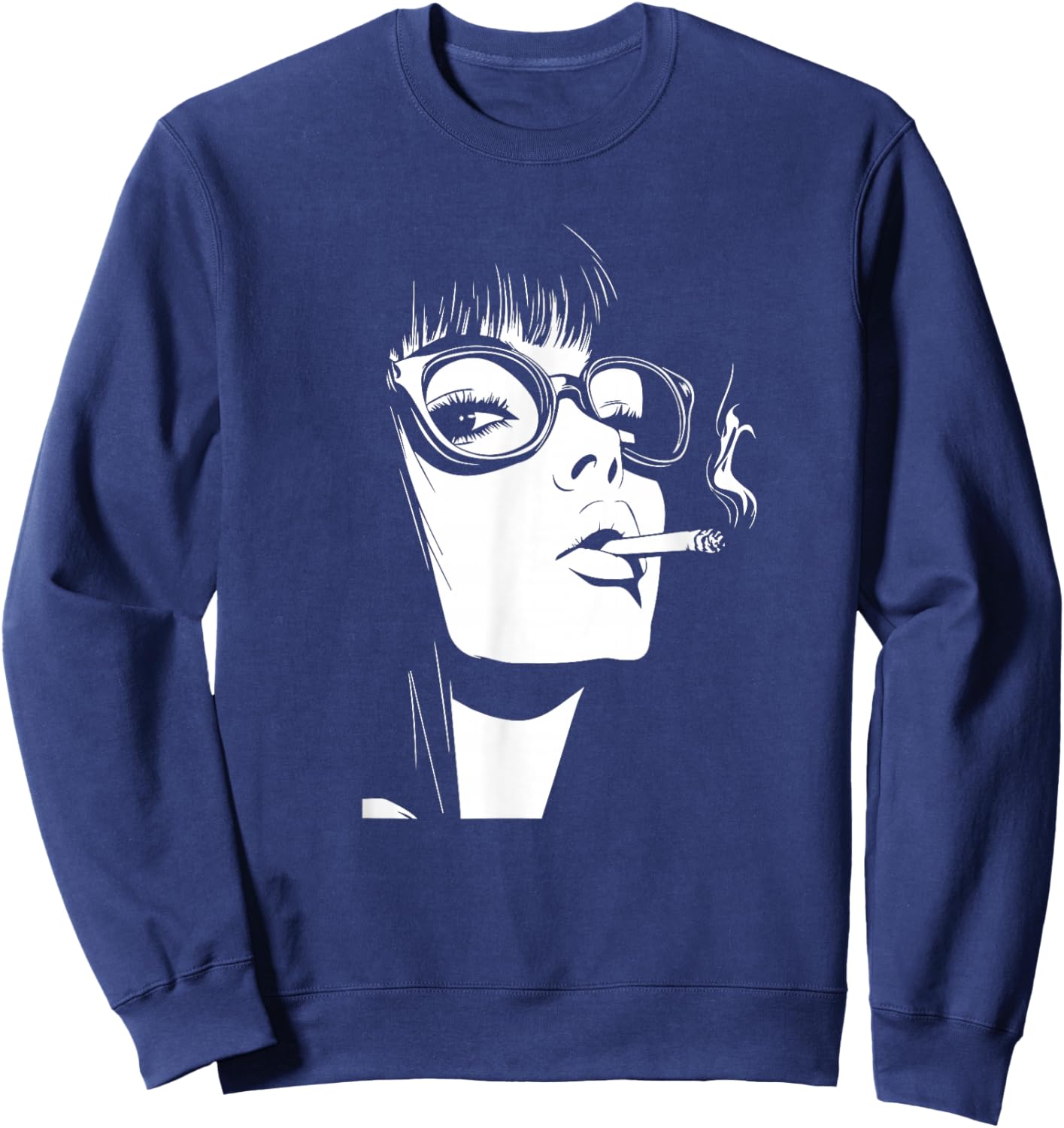 Anime Girl Aesthetic Waifu Japanese Sweatshirt - Sweatshirt | Navy