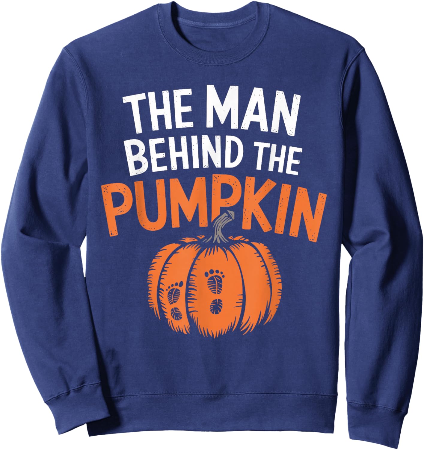 Man Behind The Pumpkin Halloween Pregnancy Sweatshirt - Sweatshirt | Navy