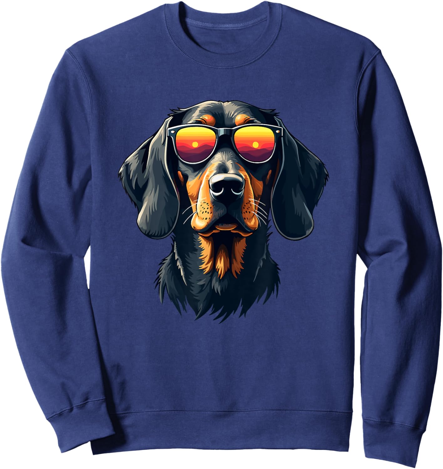 Retro Sunglasses Coonhound Coon Dog Sweatshirt - Sweatshirt | Navy