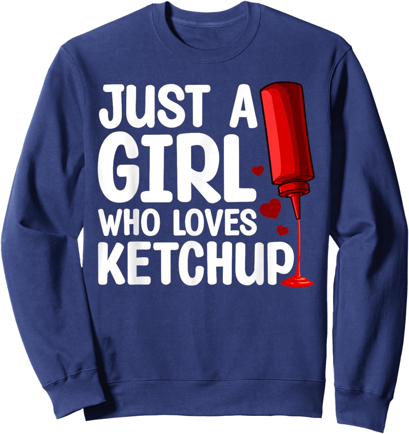 Cool Ketchup Art Girls Kid Ketchup Novelty Ketchup Sweatshirt - Sweatshirt | Navy