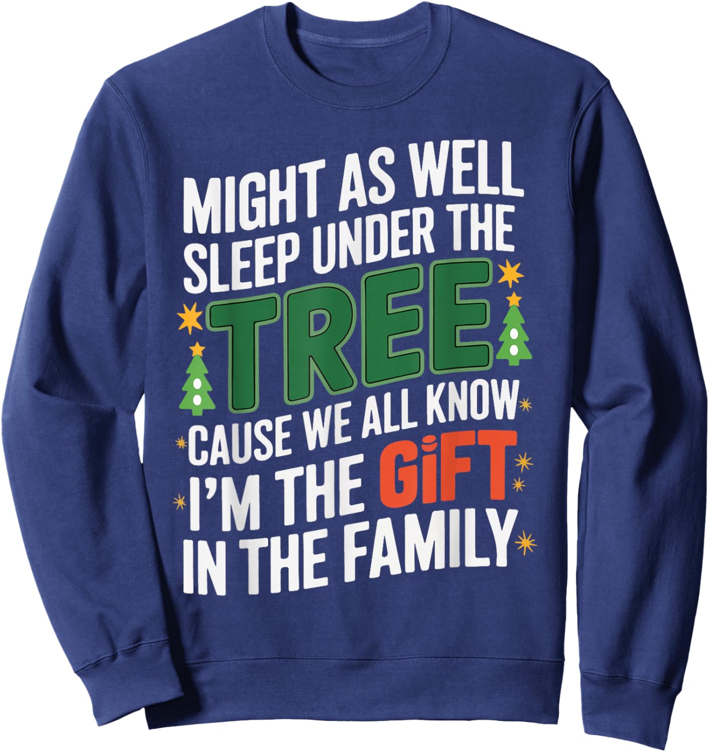Funny Christmas Shirts Kids Xmas Pajamas Women Boys Sweatshirt - Sweatshirt | Navy