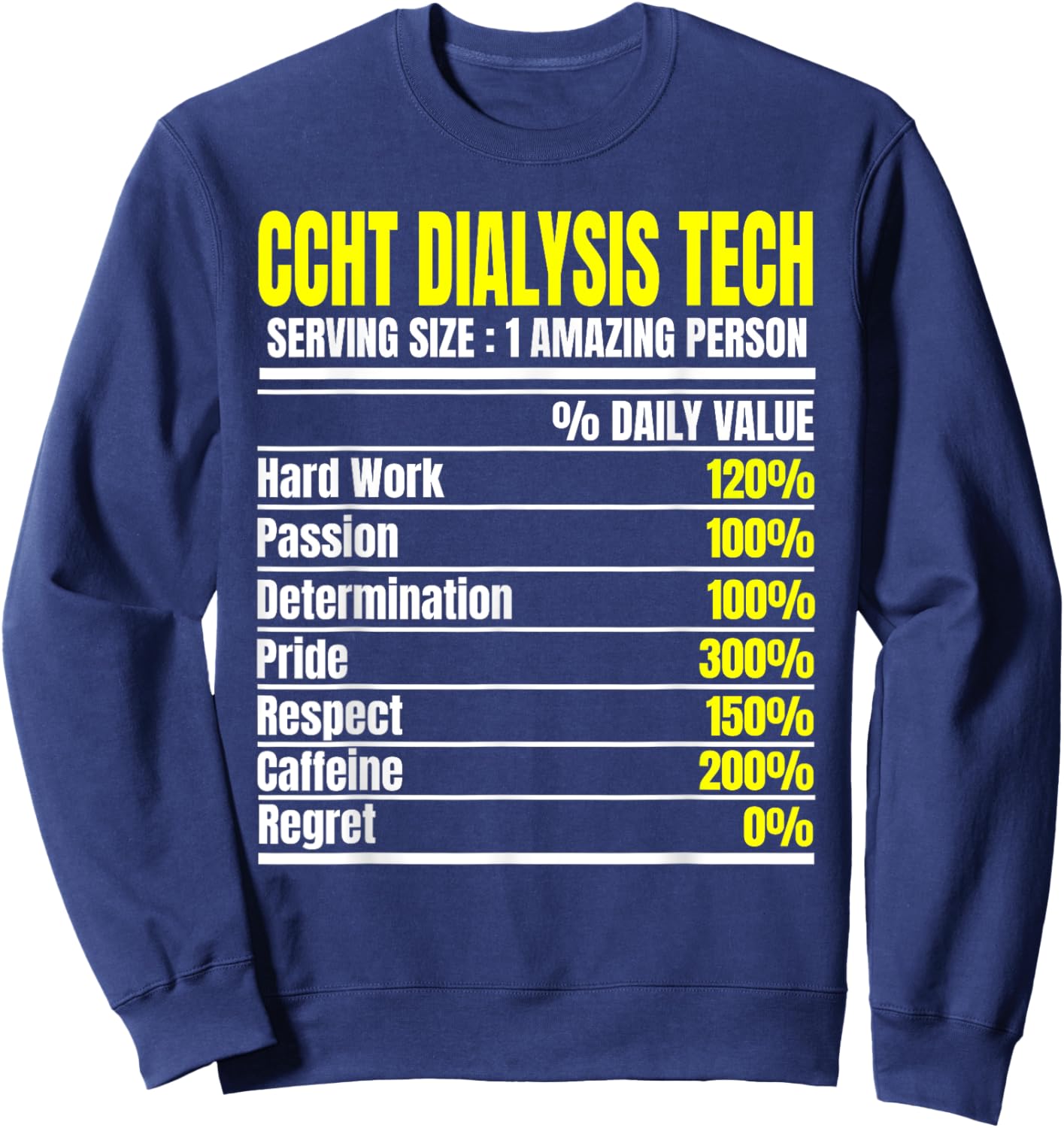 Certified Clinical Hemodialysis Technician CCHT Doctor Sweatshirt - Sweatshirt | Navy