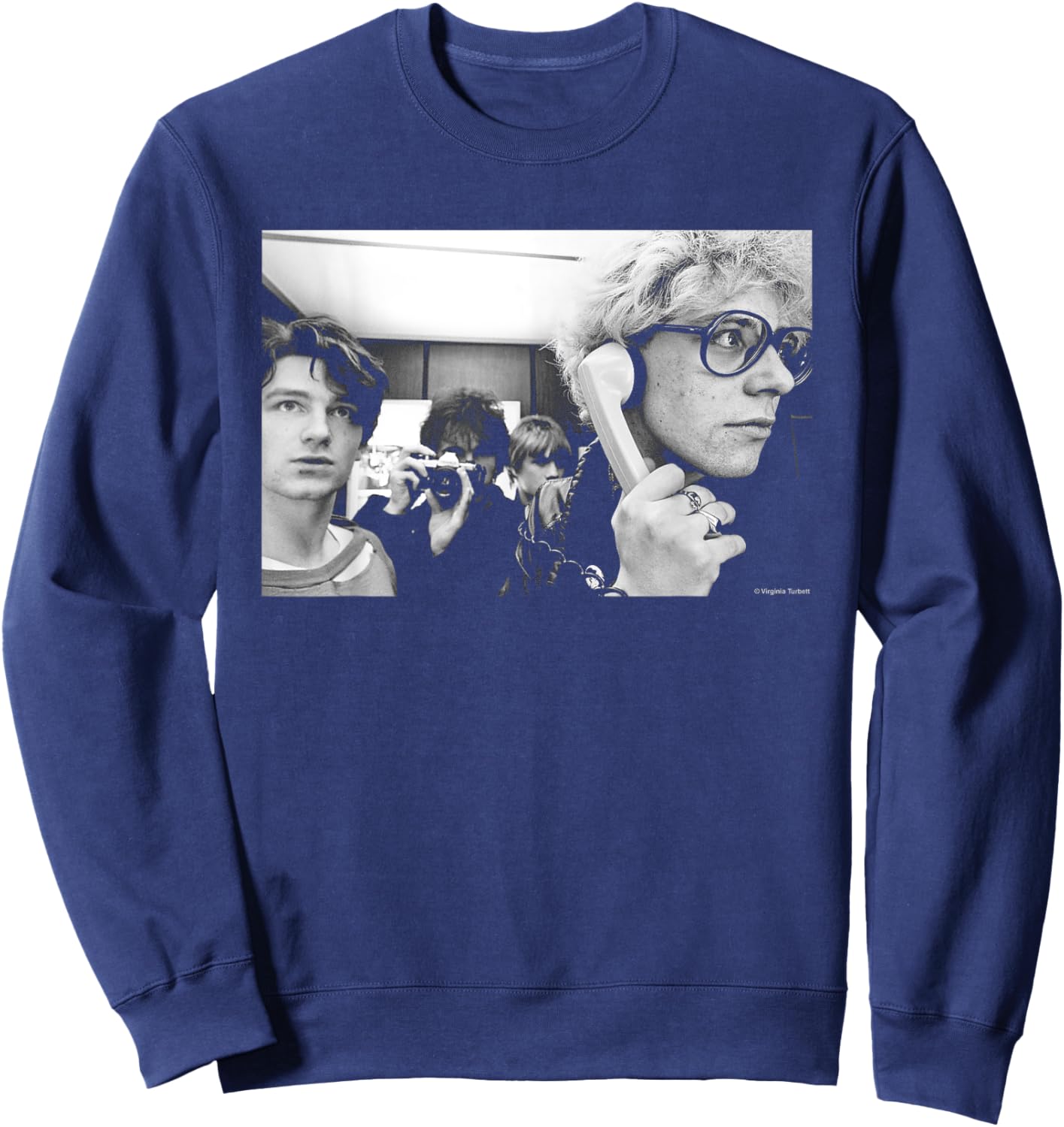 U2 Band Phone Photo 1980 By Virginia Turbett Sweatshirt - Sweatshirt | Navy