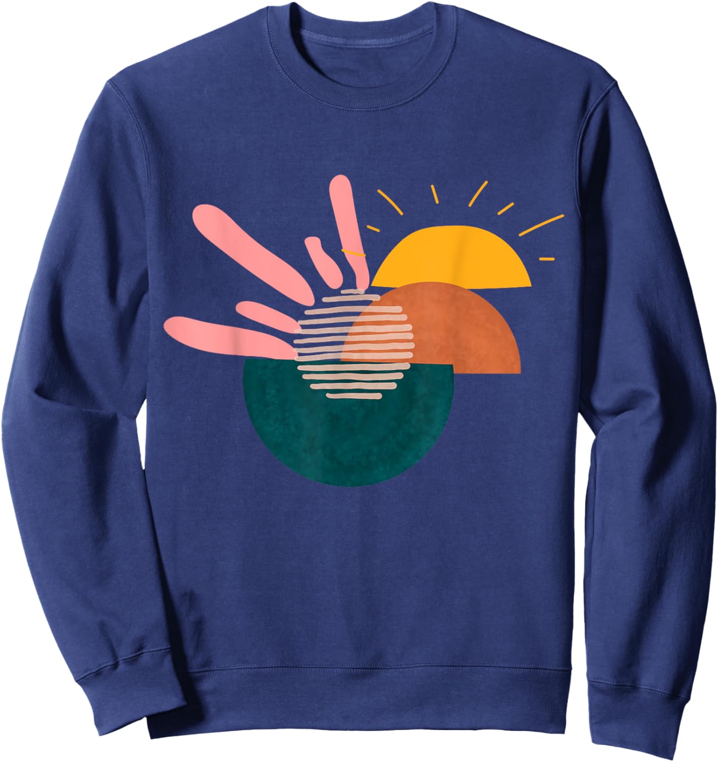 Funny Geometric sunset Abstract Artwork painting Lover Sweatshirt - Sweatshirt | Navy