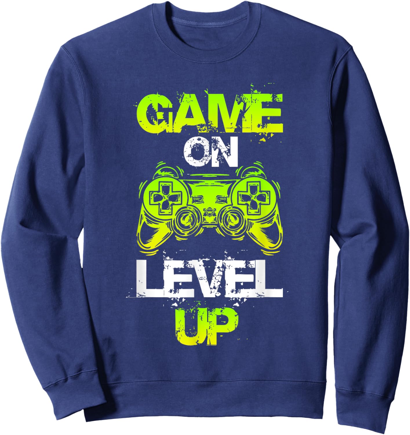 Gaming Apparel GAME ON LEVEL UP Gaming - -Adults, -Kids - Black - Small - Short Sleeve Sweatshirt - Sweatshirt | Navy