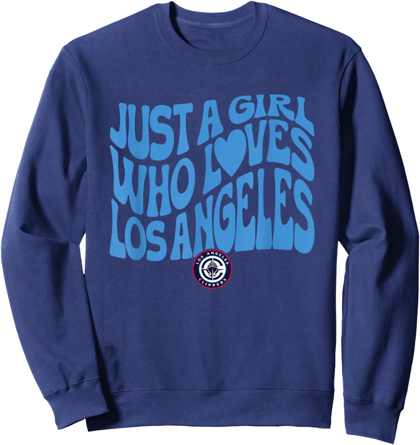 NBA Just A Girl Who Loves Los Angeles Clippers Wavy Logo Sweatshirt - Sweatshirt | Navy