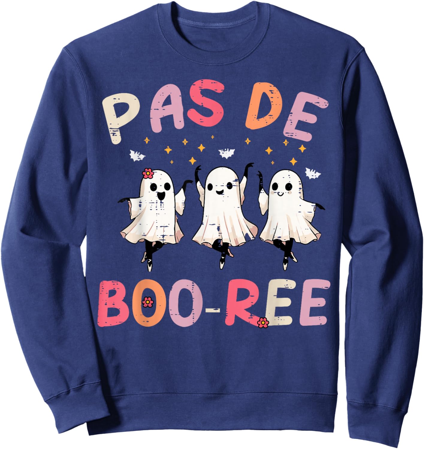 Pas De Booree Dancing Ghosts Ballet Ballerina Halloween Girl Sweatshirt - Sweatshirt | Navy