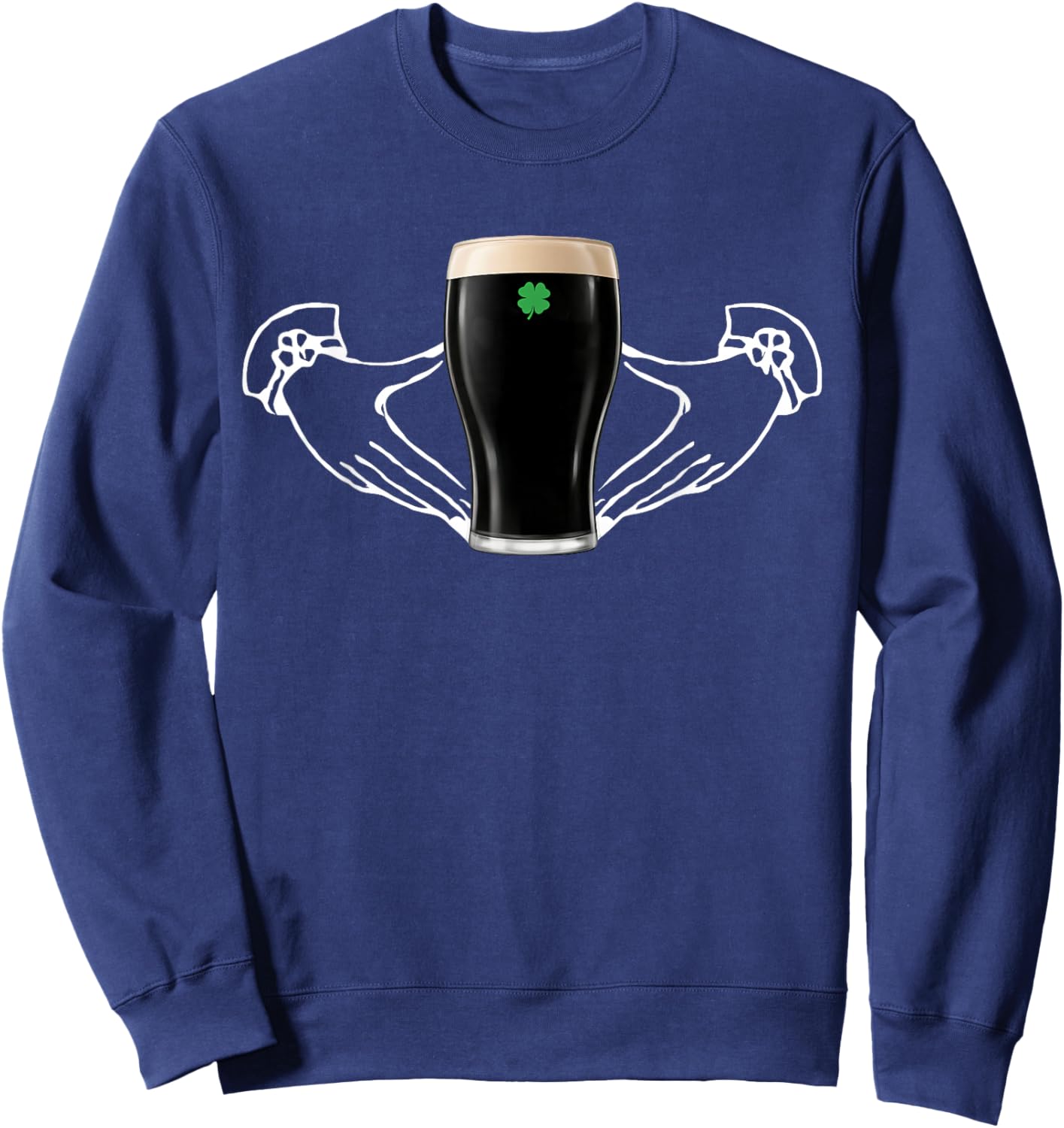 St Patrick's Day Claddagh Shamrock Beer for Men Women T-Shirt - Sweatshirt | Navy