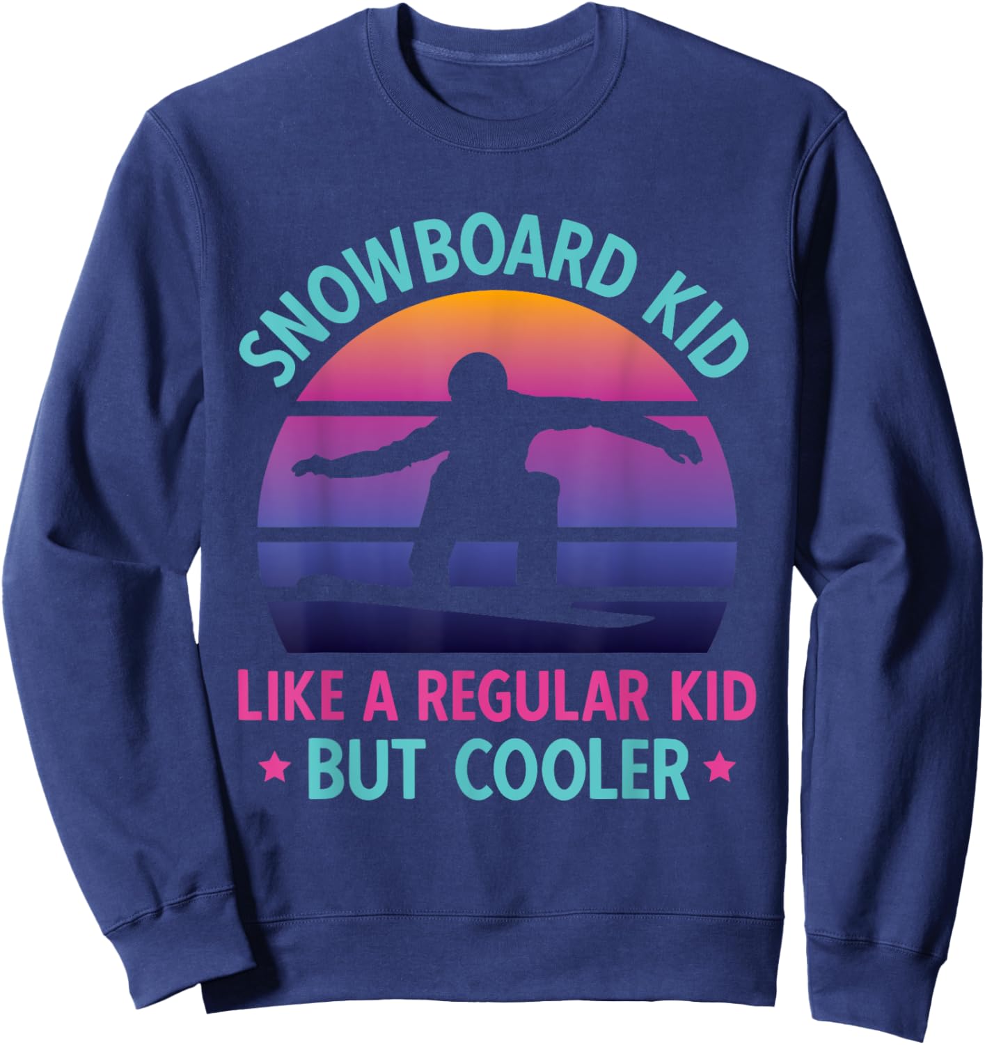 Snowboard Kid Retro 90s 80s Snowboarding Sweatshirt - Sweatshirt | Navy