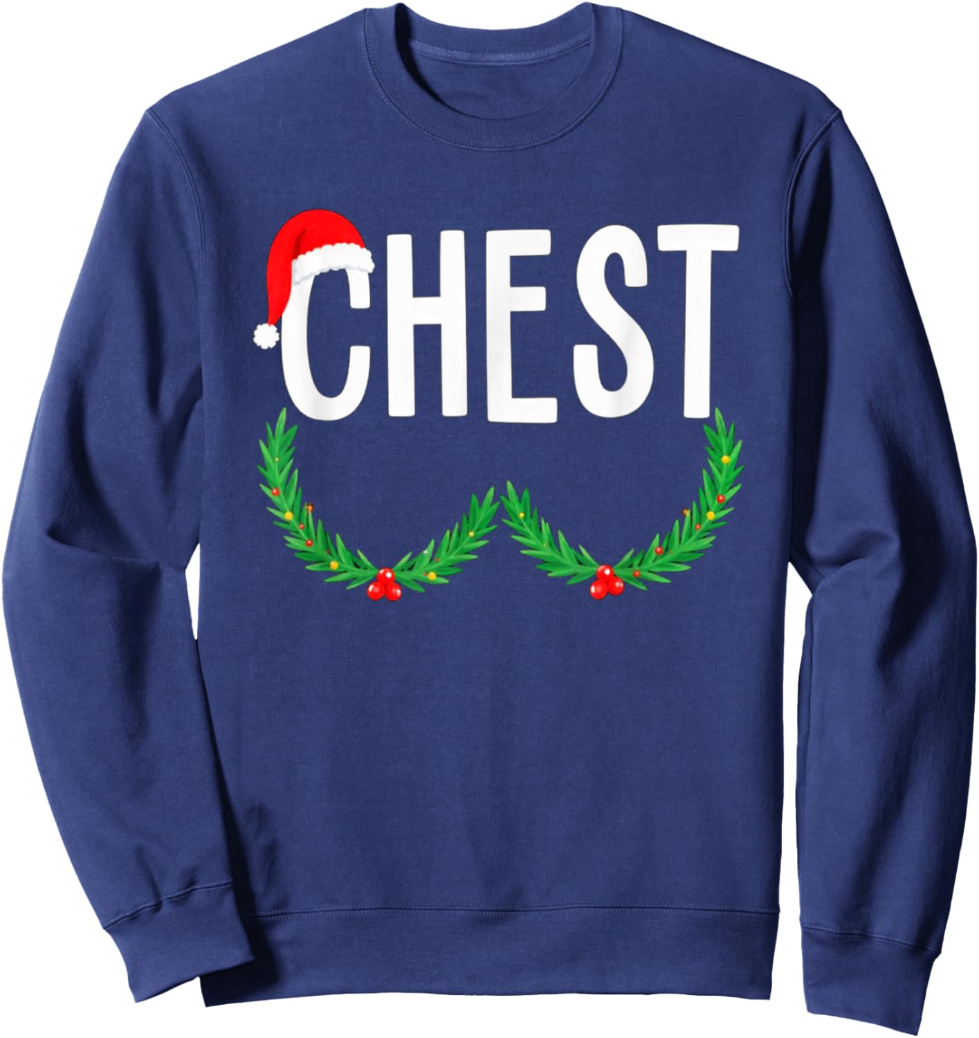 Chest Nuts Matching Chestnuts Funny Christmas Couples Chest Sweatshirt - Sweatshirt | Navy