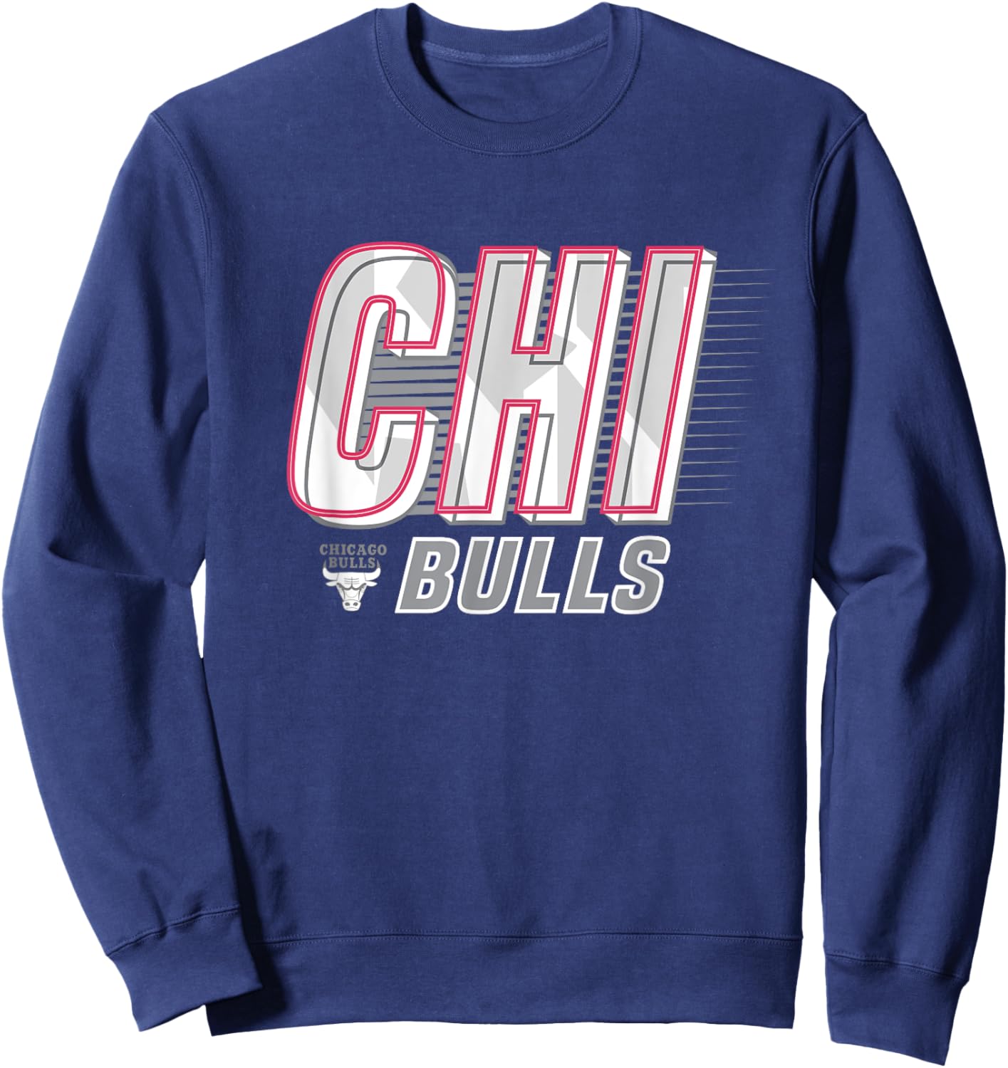 NBA Chicago Bulls Type Stack Logo Sweatshirt - Sweatshirt | Navy
