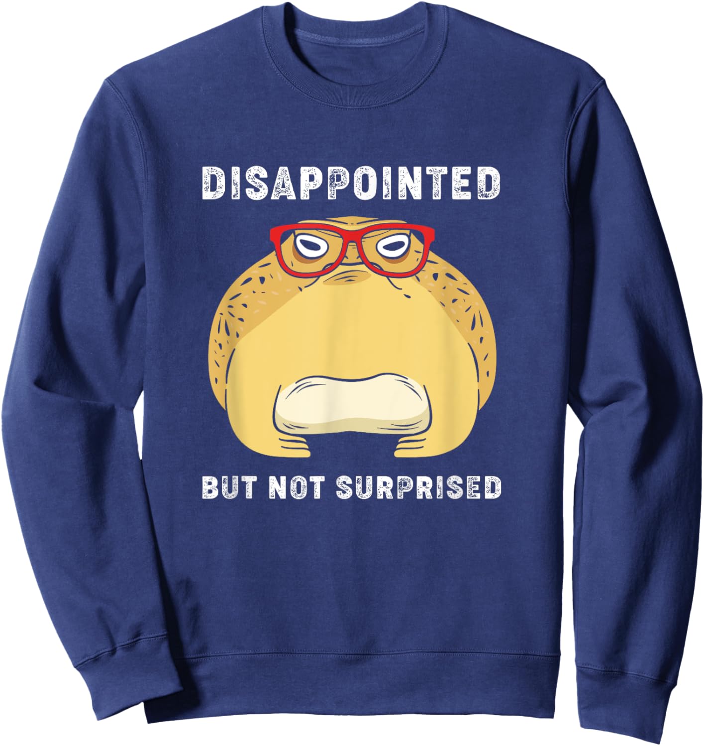 Desert Rain Frog With Glasses Disappointed But Not Surprised Sweatshirt - Sweatshirt | Navy