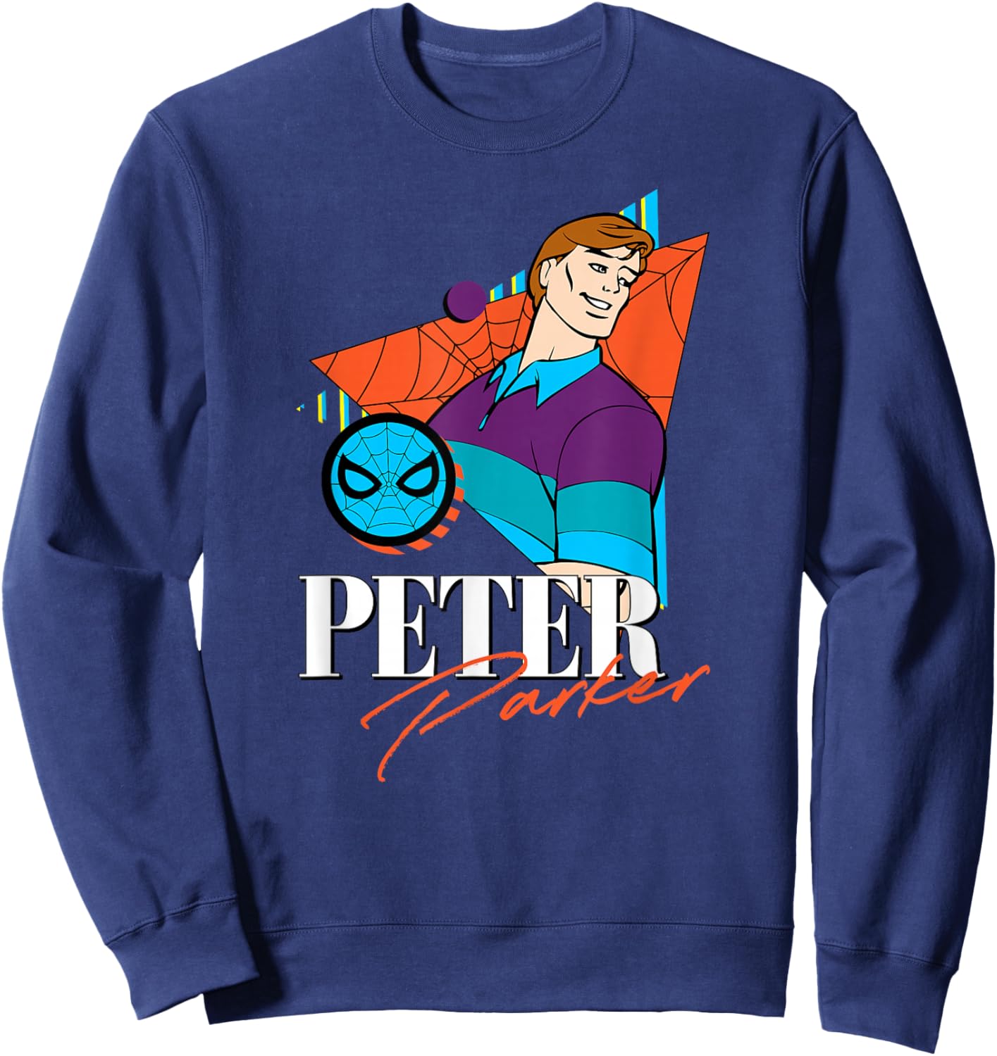 Marvel Spider-Man Retro ’90s Couples Matching Peter Parker Sweatshirt - Sweatshirt | Navy