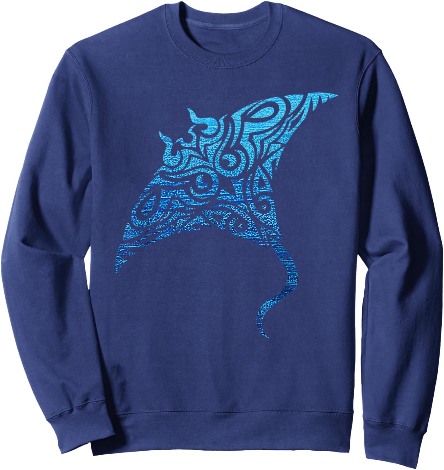 Hawaiian Manta Ray Tribal Polynesian Tattoo Pacific Stingray Sweatshirt - Sweatshirt | Navy
