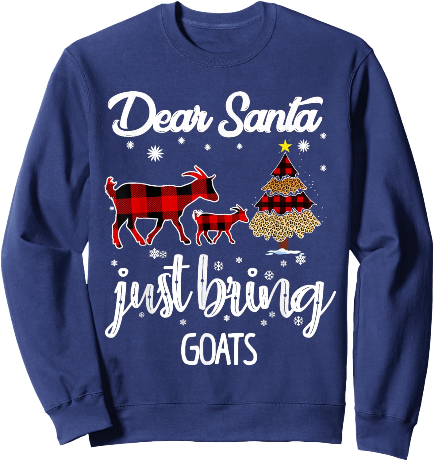 Funny Goat Christmas Goat Santa Holiday Costume For Kids Sweatshirt - Sweatshirt | Navy