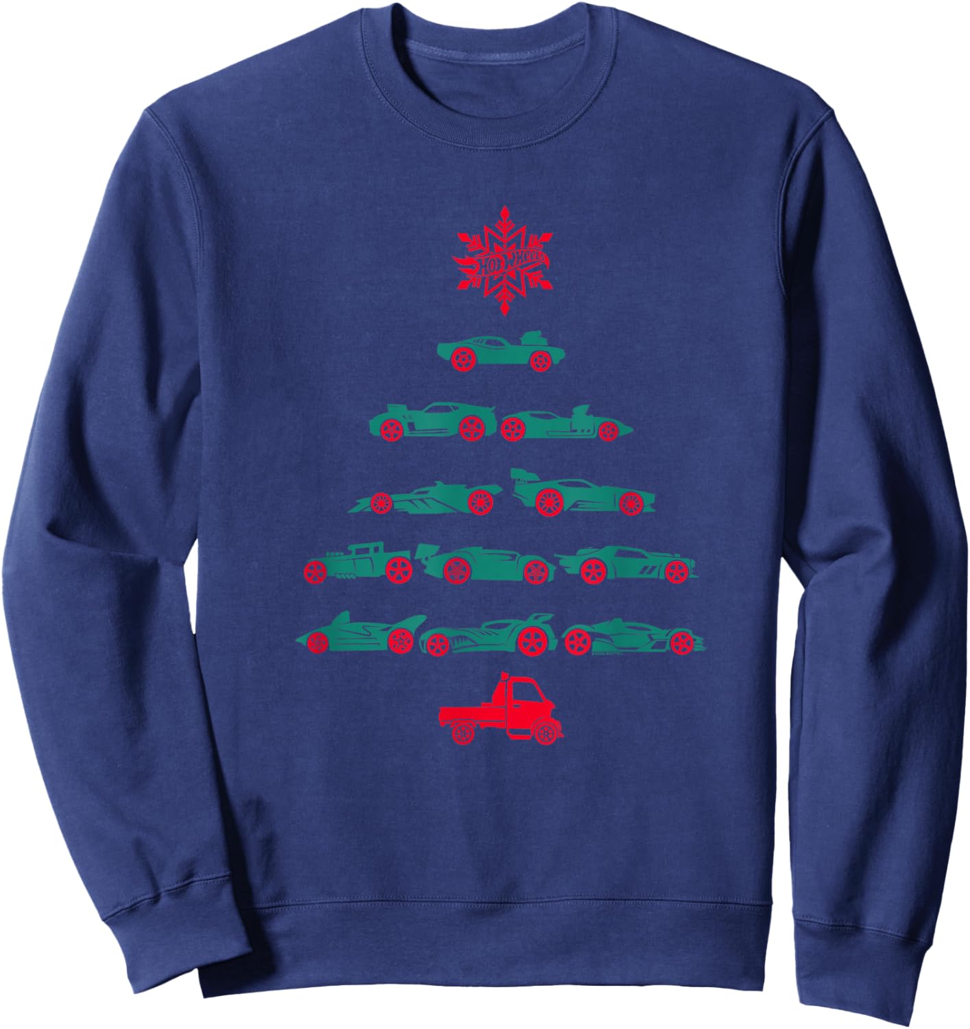 Hot Wheels Car Christmas Tree Sweatshirt - Sweatshirt | Navy