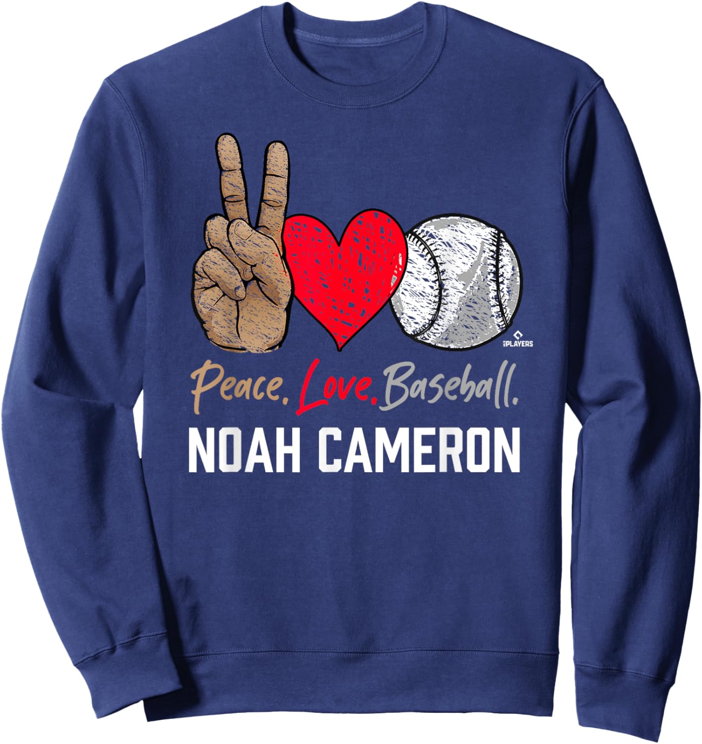 Peace Love Noah Cameron Prospect Baseball Fan Gear Sweatshirt - Sweatshirt | Navy